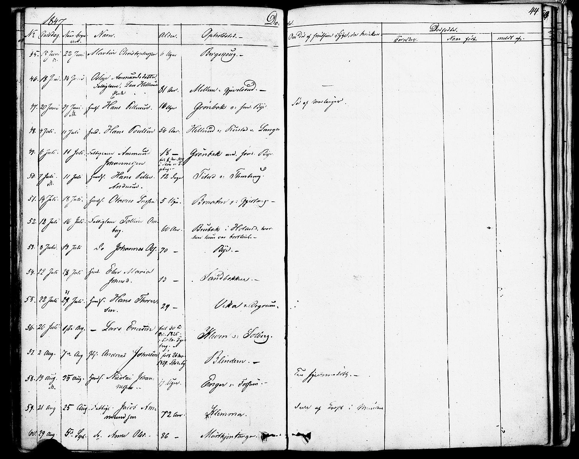Enebakk prestekontor Kirkebøker, SAO/A-10171c/F/Fa/L0013: Parish register (official) no. I 13, 1832-1882, p. 44