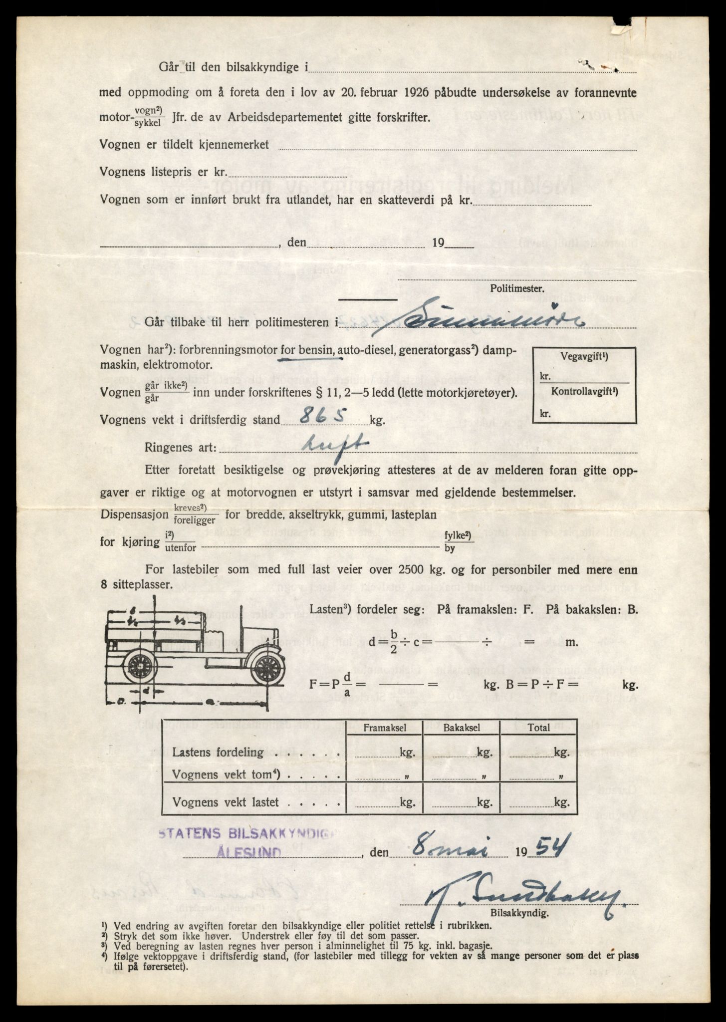 Møre og Romsdal vegkontor - Ålesund trafikkstasjon, SAT/A-4099/F/Fe/L0003: Registreringskort for kjøretøy T 232 - T 340, 1927-1998, p. 3063