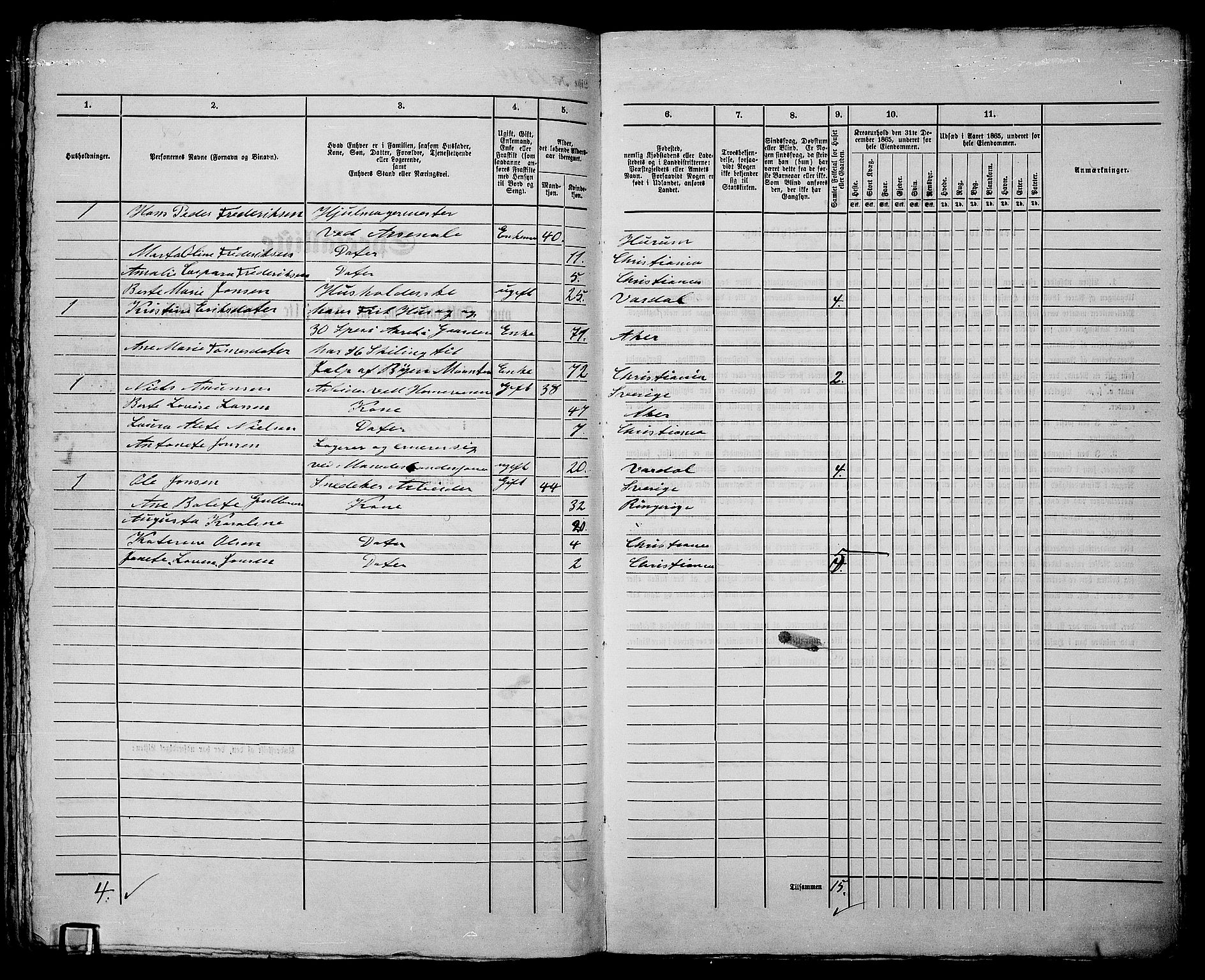 RA, 1865 census for Kristiania, 1865, p. 3597