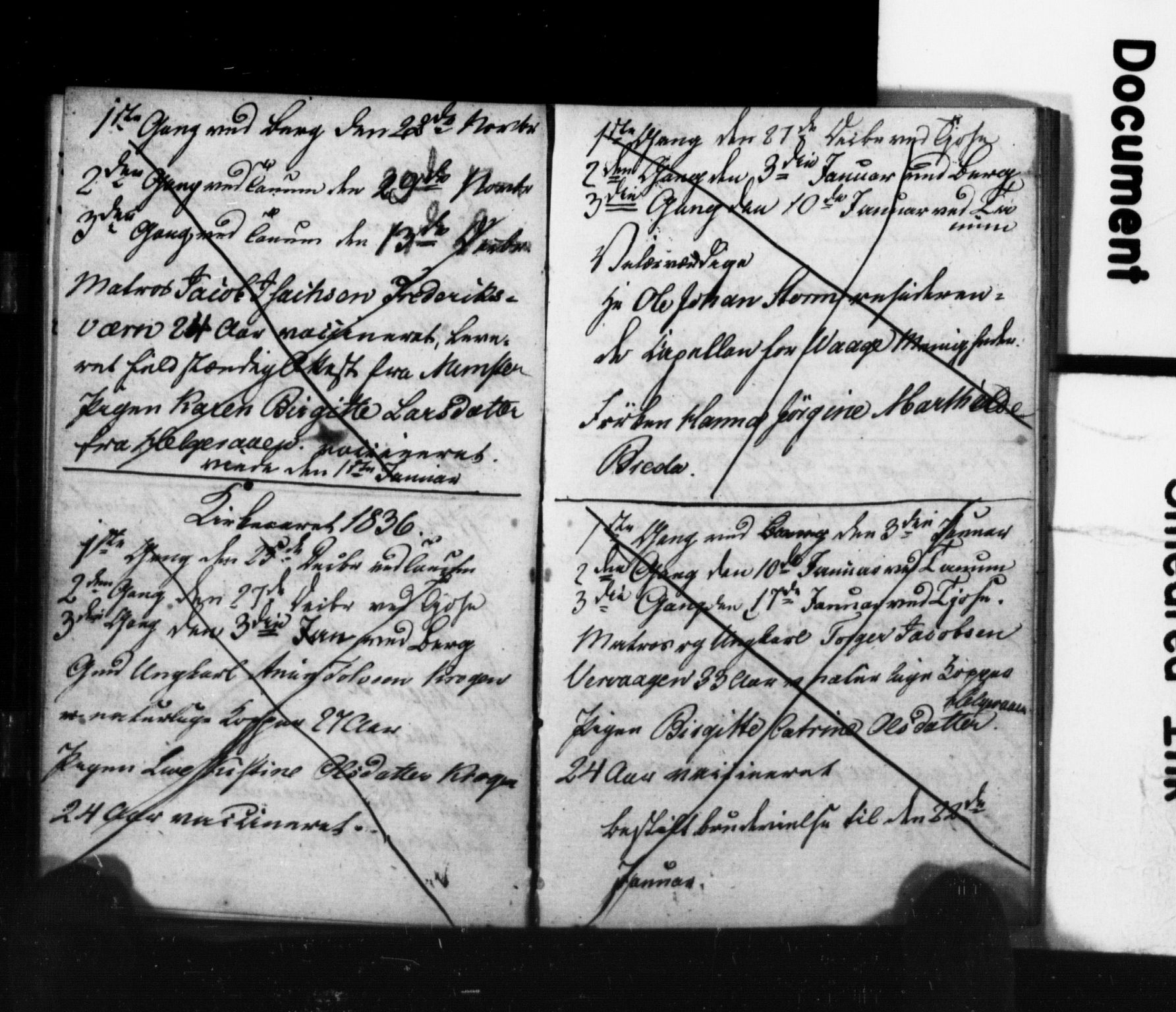 Brunlanes kirkebøker, SAKO/A-342/H/Ha/L0001: Banns register no. 1, 1834-1841