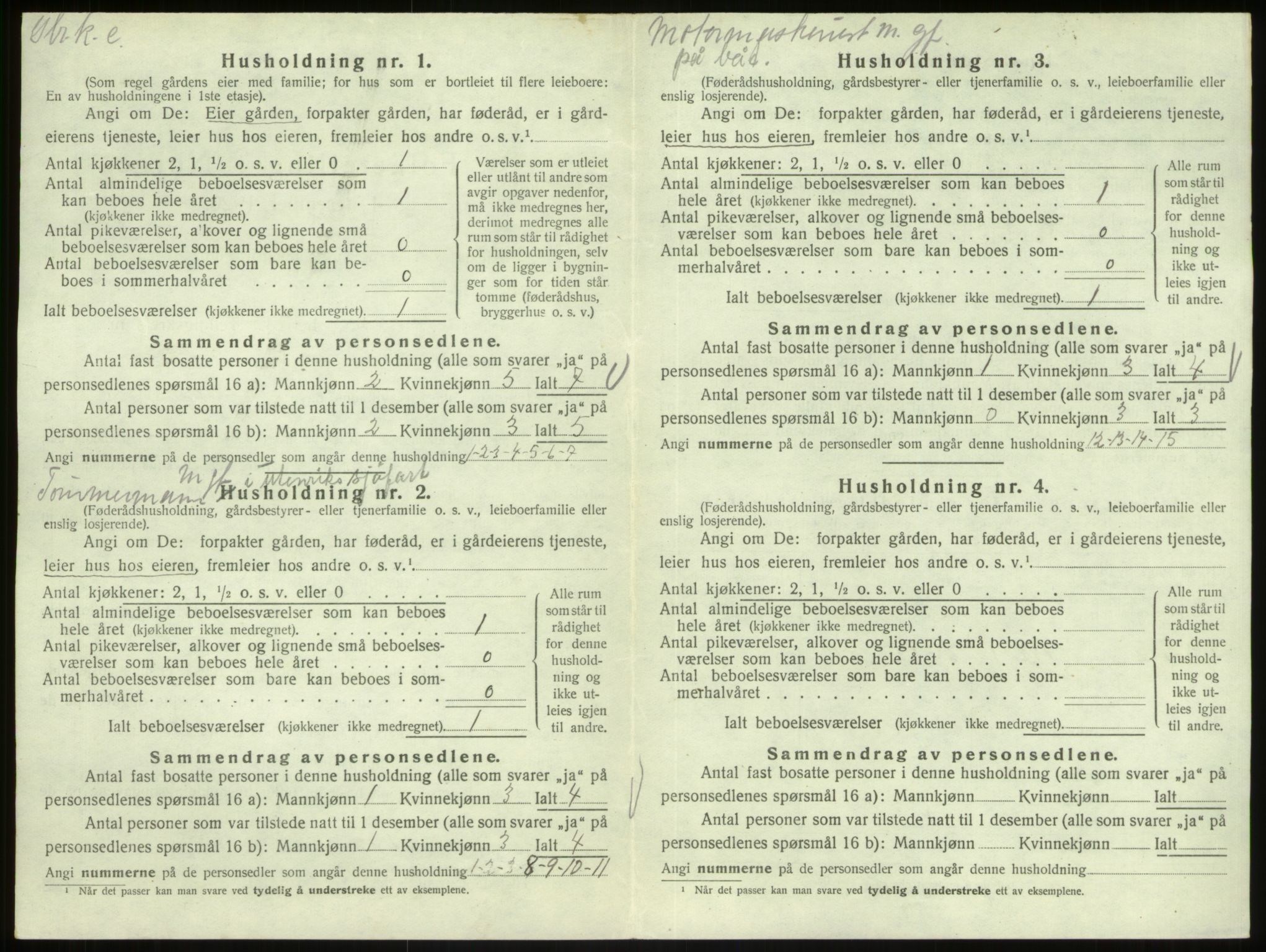 SAB, 1920 census for Austrheim, 1920, p. 407