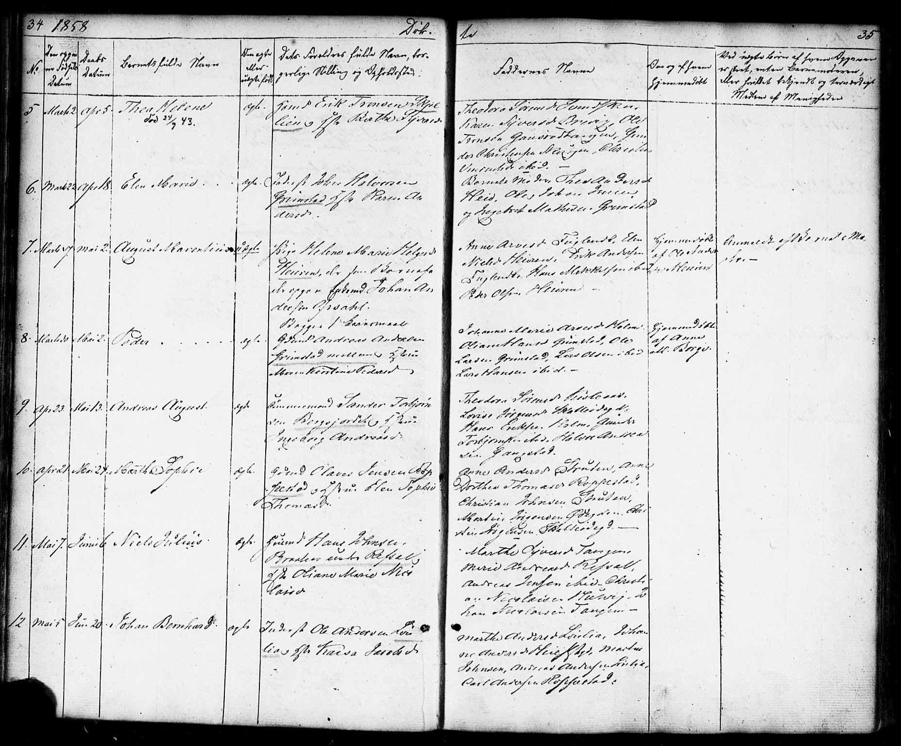 Borge prestekontor Kirkebøker, AV/SAO-A-10903/F/Fb/L0002: Parish register (official) no. II 2, 1853-1877, p. 34-35