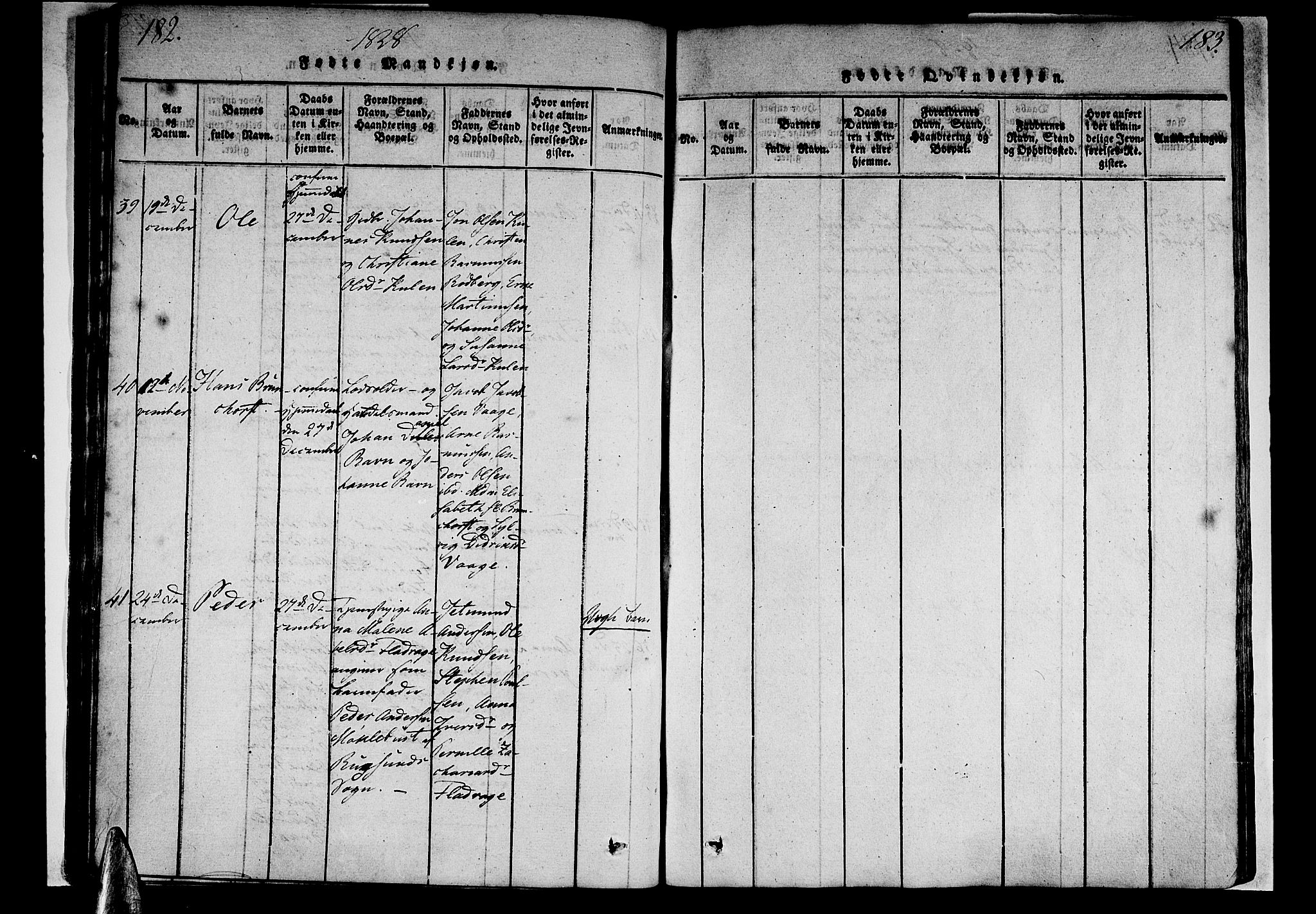 Selje sokneprestembete, AV/SAB-A-99938/H/Ha/Haa/Haaa: Parish register (official) no. A 8, 1816-1828, p. 182-183