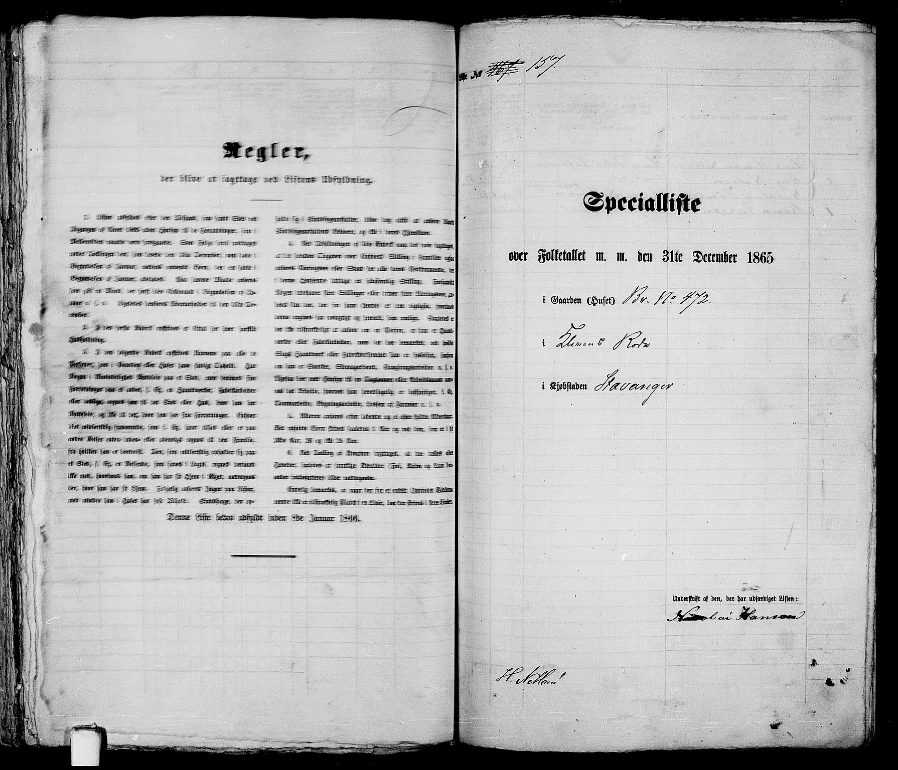 RA, 1865 census for Stavanger, 1865, p. 338