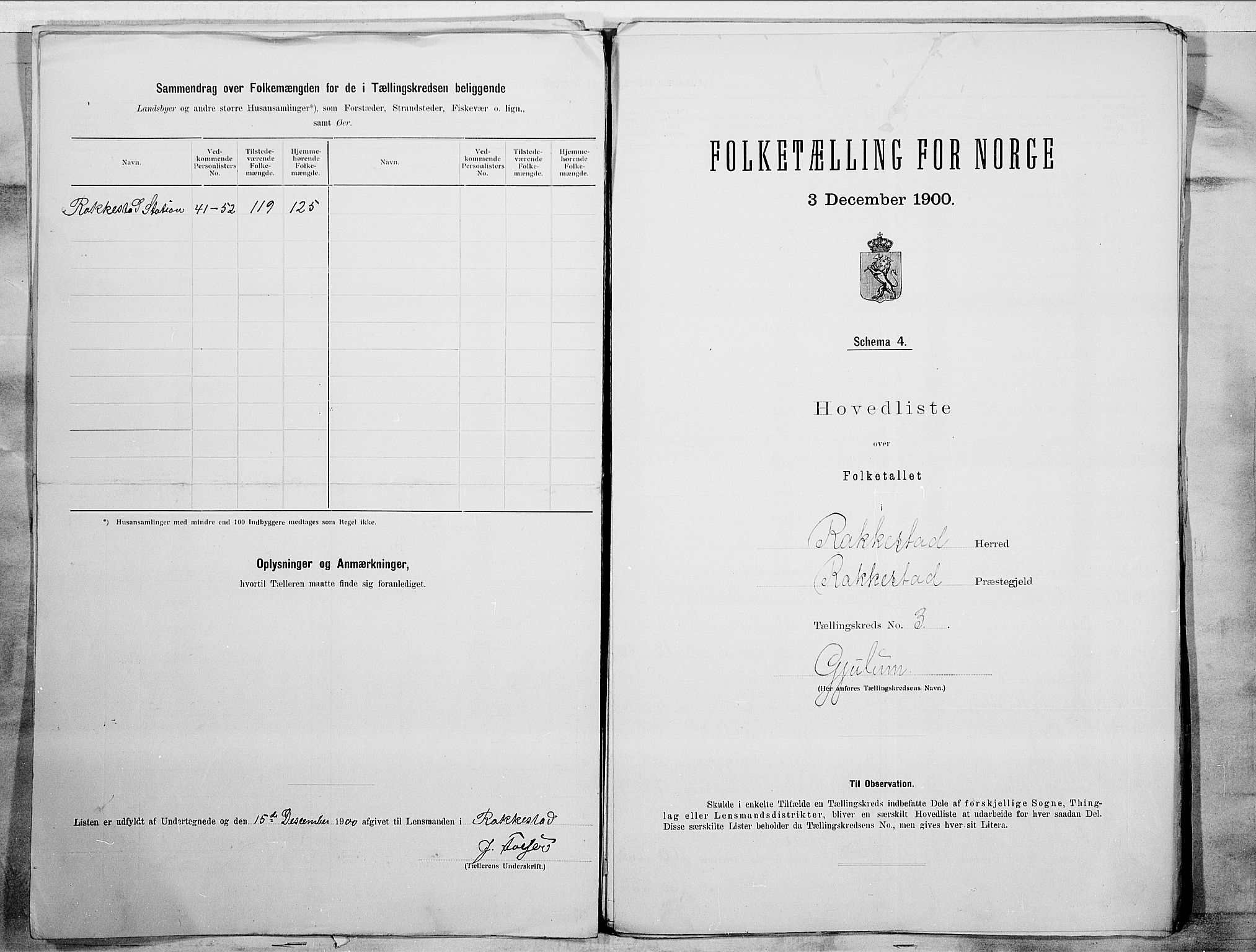 SAO, 1900 census for Rakkestad, 1900, p. 10