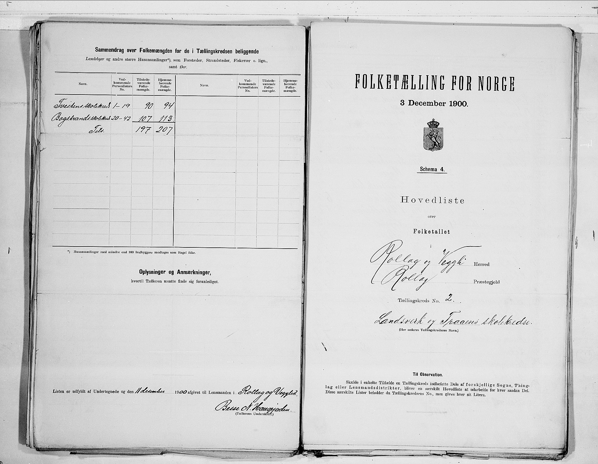 RA, 1900 census for Rollag, 1900, p. 8