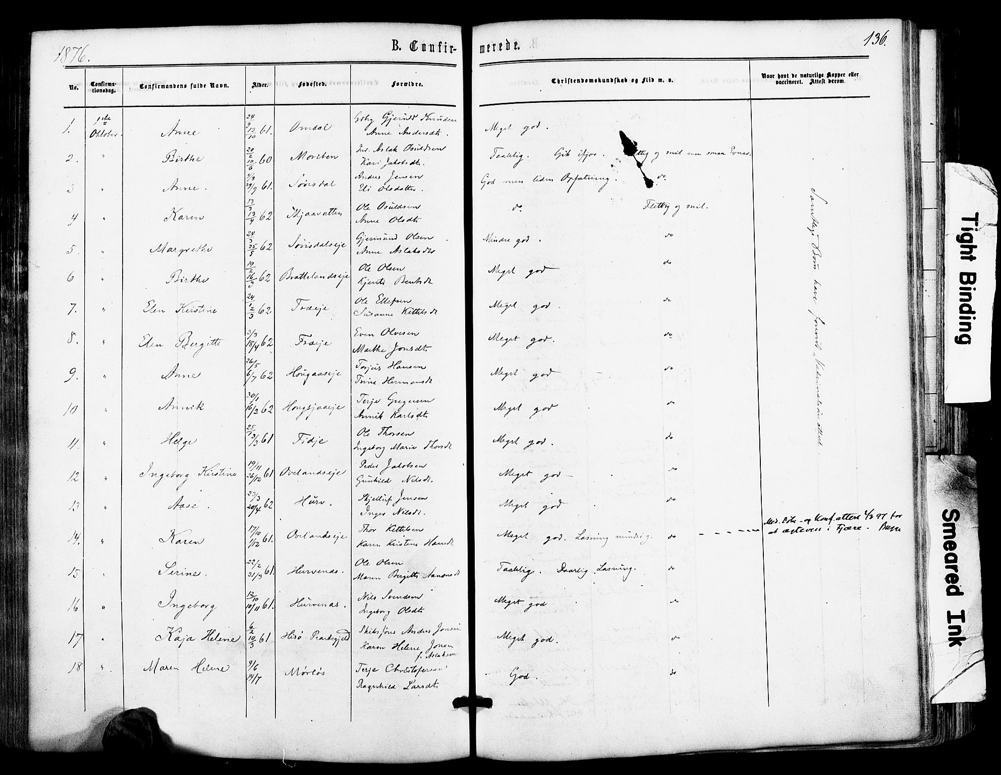 Froland sokneprestkontor, AV/SAK-1111-0013/F/Fa/L0003: Parish register (official) no. A 3, 1864-1881, p. 136