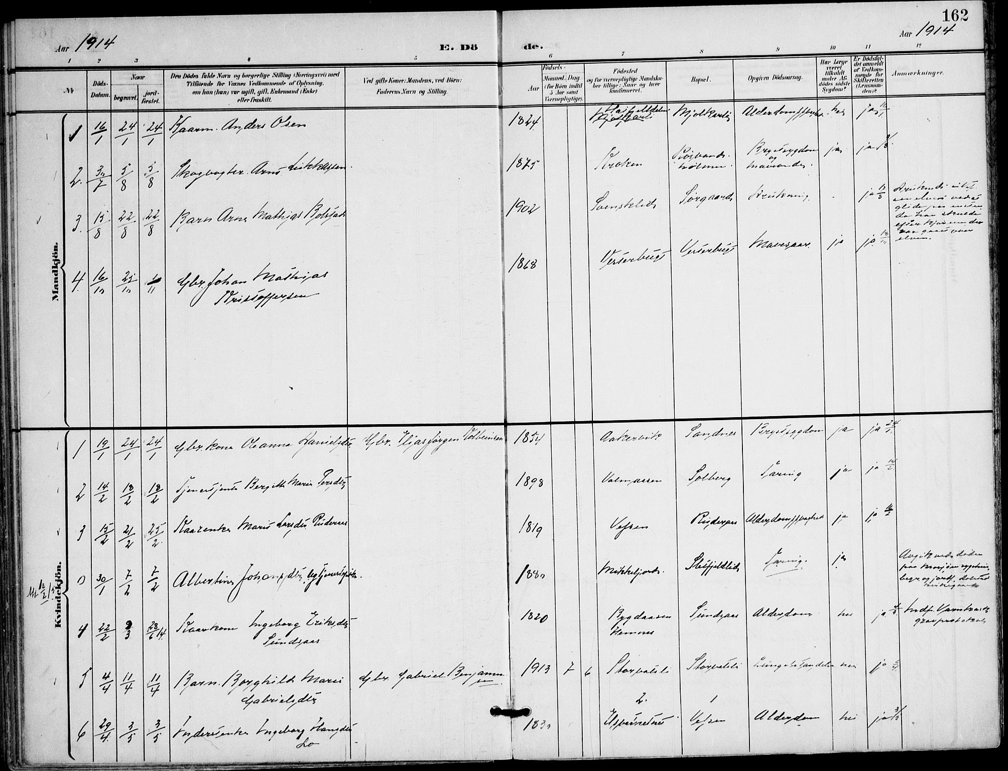 Ministerialprotokoller, klokkerbøker og fødselsregistre - Nordland, AV/SAT-A-1459/823/L0326: Parish register (official) no. 823A03, 1899-1919, p. 162