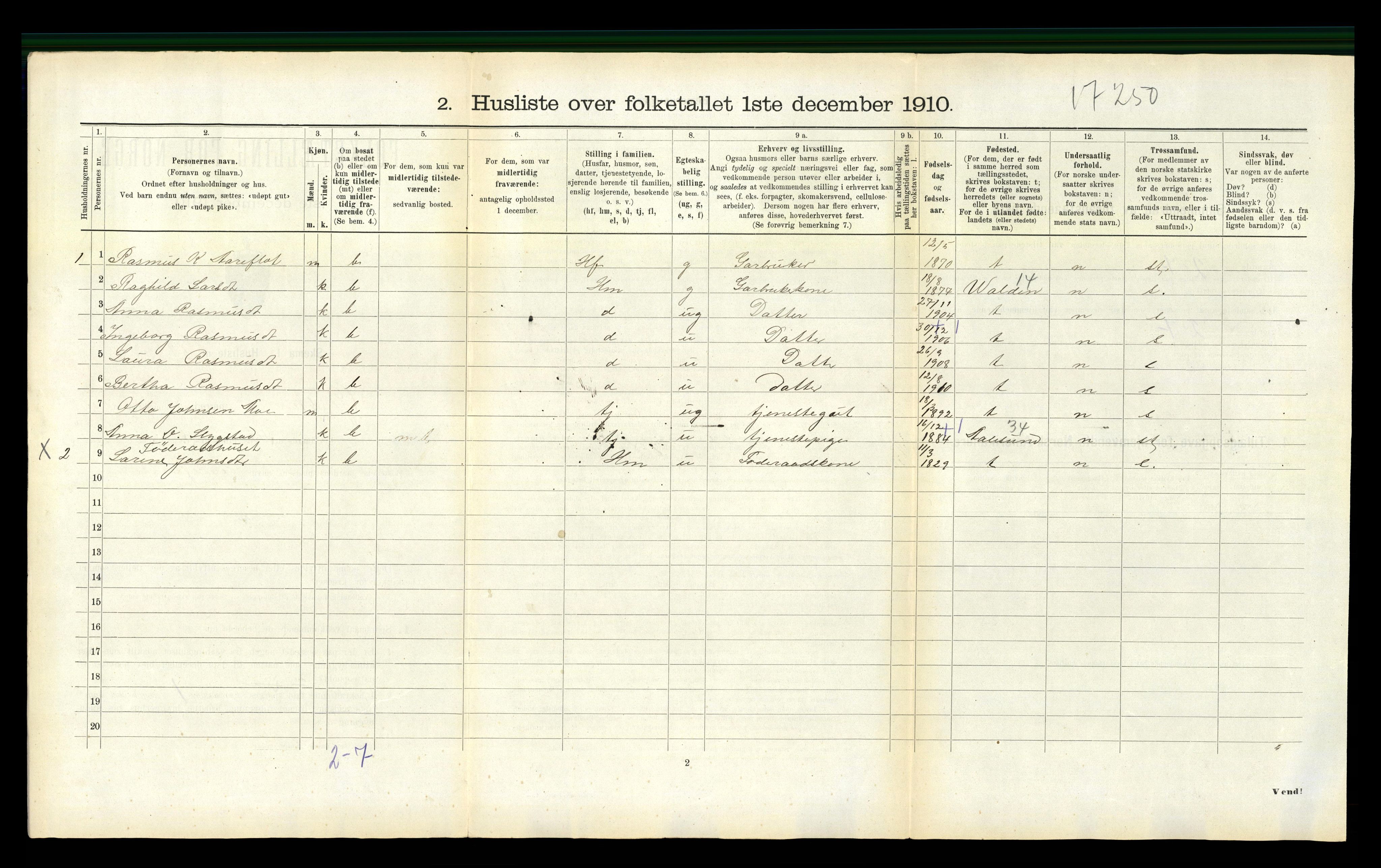 RA, 1910 census for Ørsta, 1910, p. 535