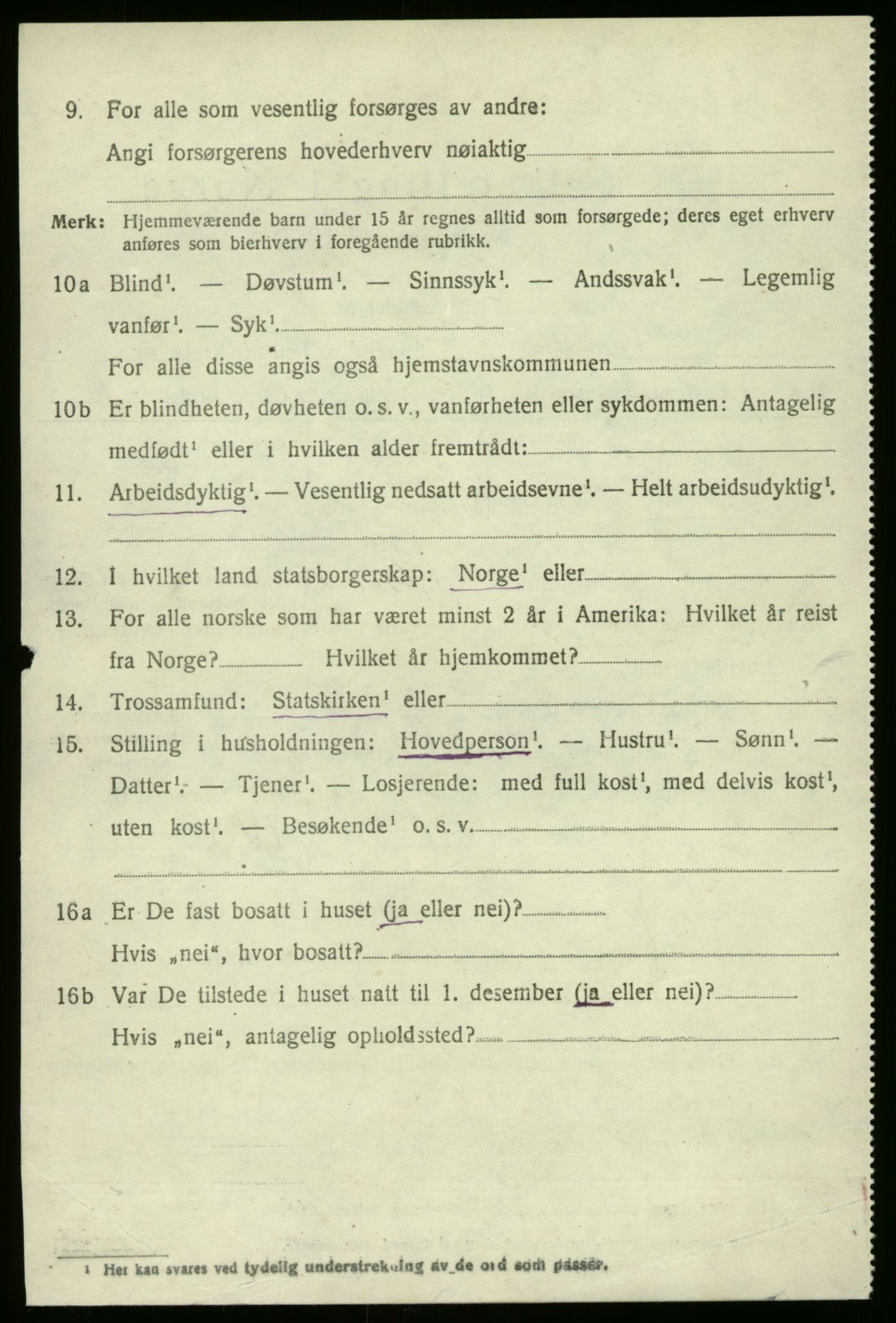 SAB, 1920 census for Gaular, 1920, p. 1809