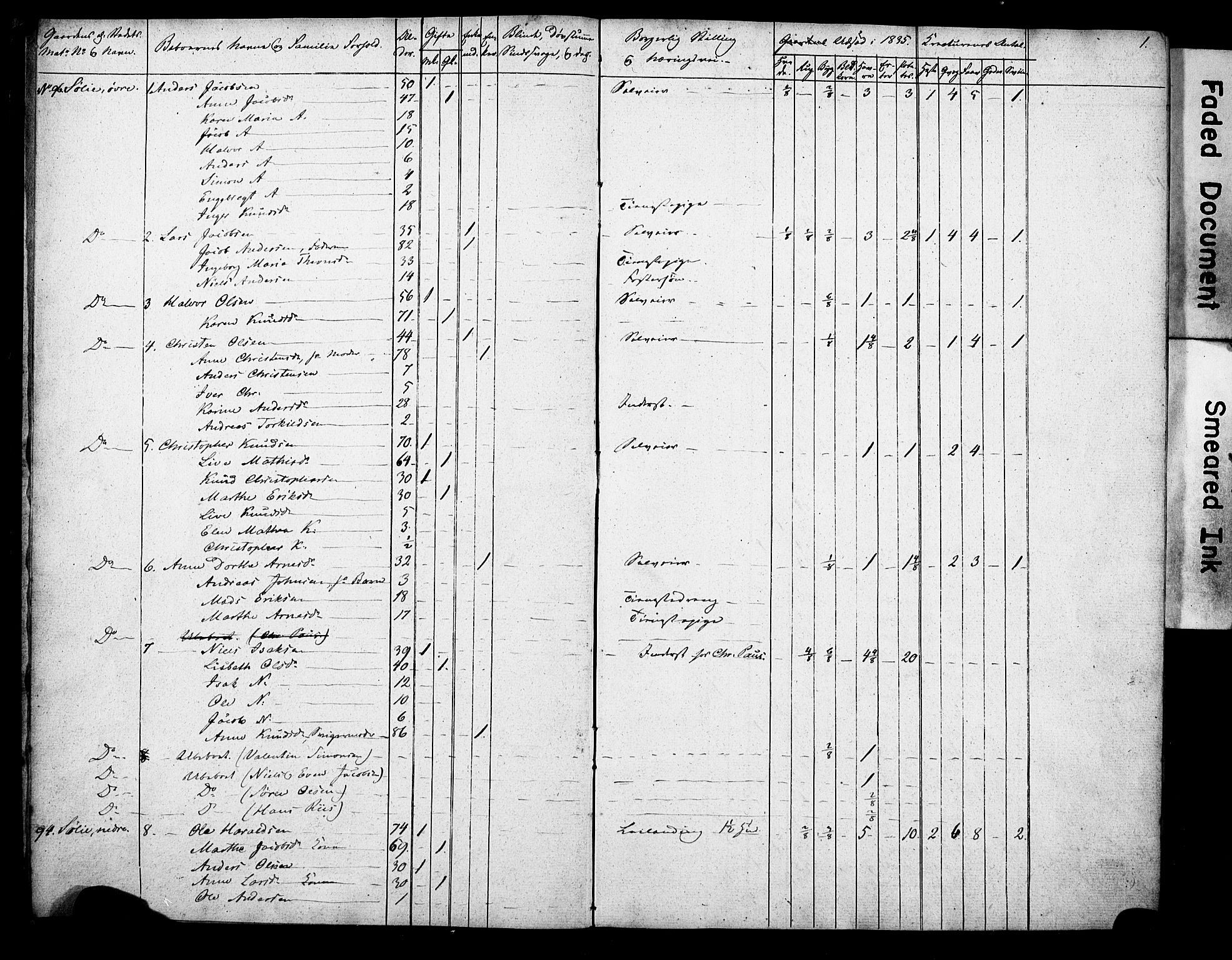 , 1835 Census for Gjerpen parish, 1835, p. 1