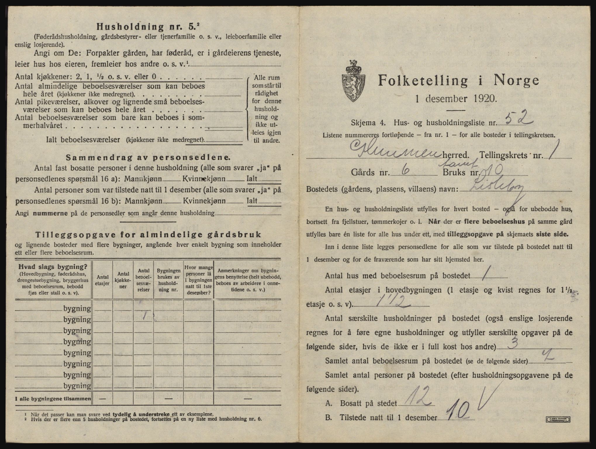 SAO, 1920 census for Glemmen, 1920, p. 165