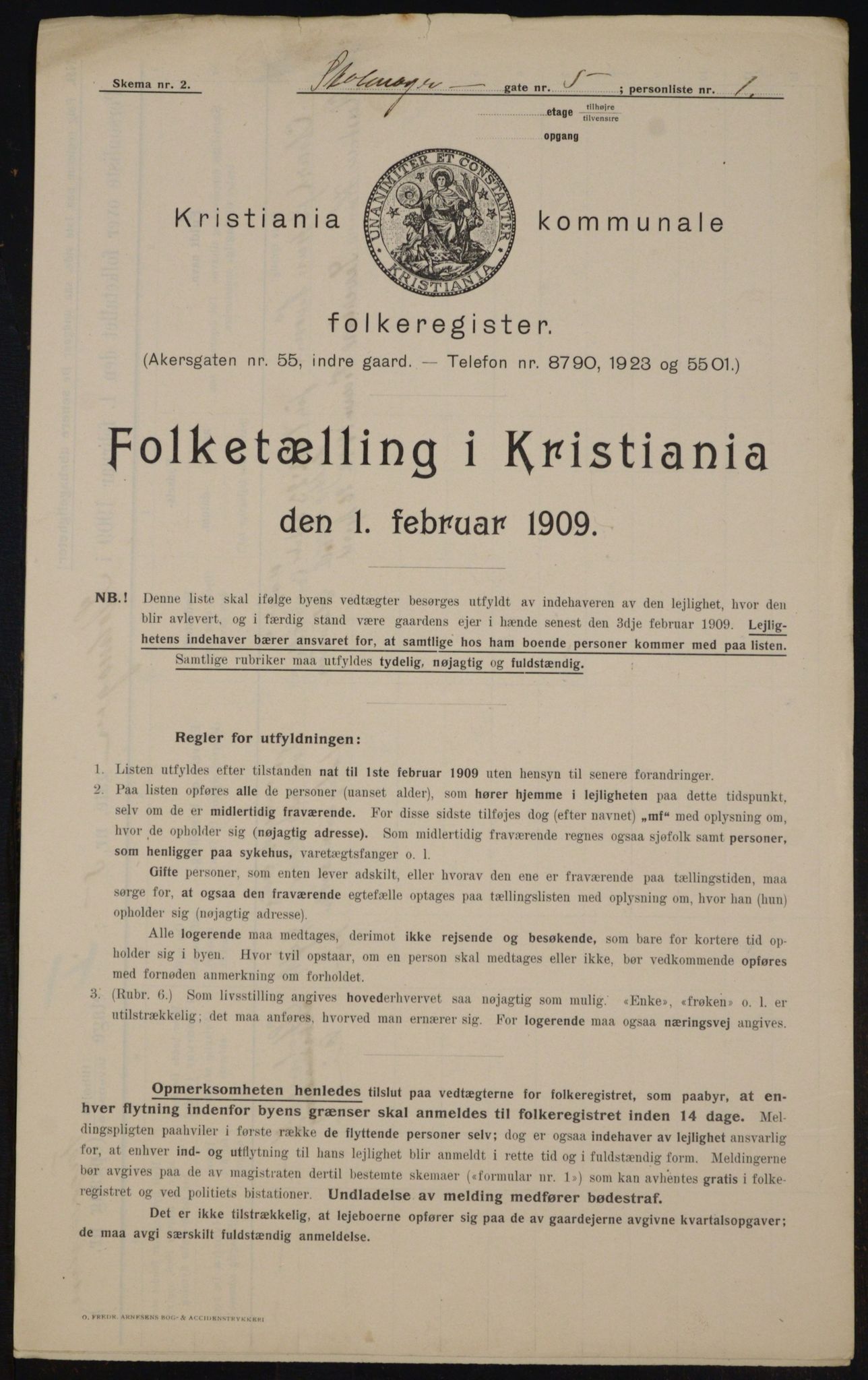 OBA, Municipal Census 1909 for Kristiania, 1909, p. 92803