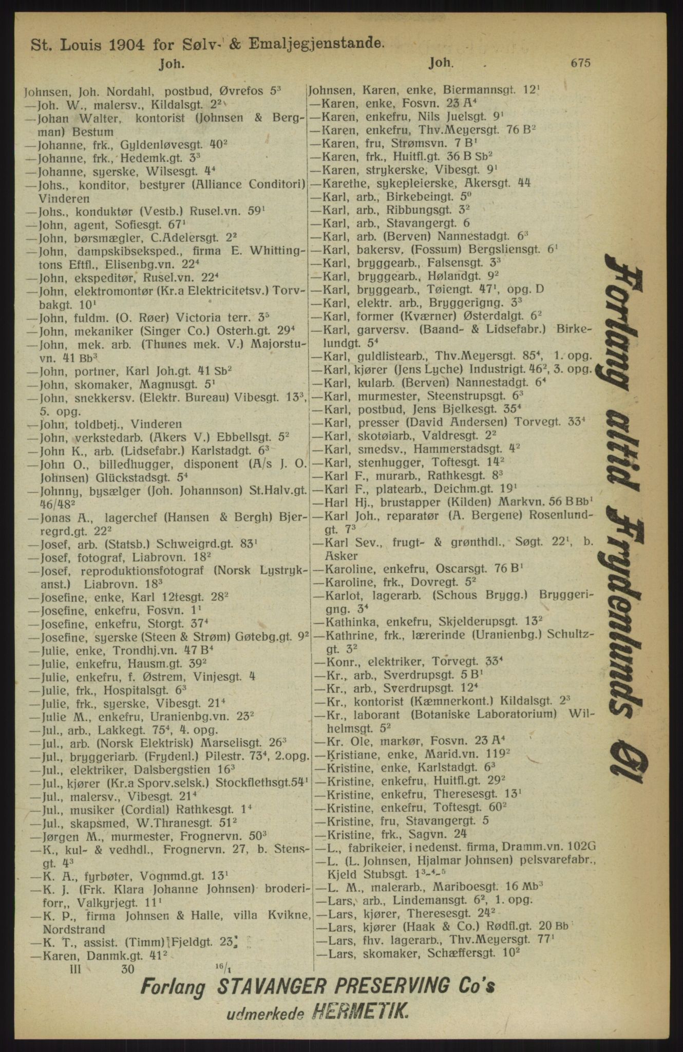 Kristiania/Oslo adressebok, PUBL/-, 1914, p. 675