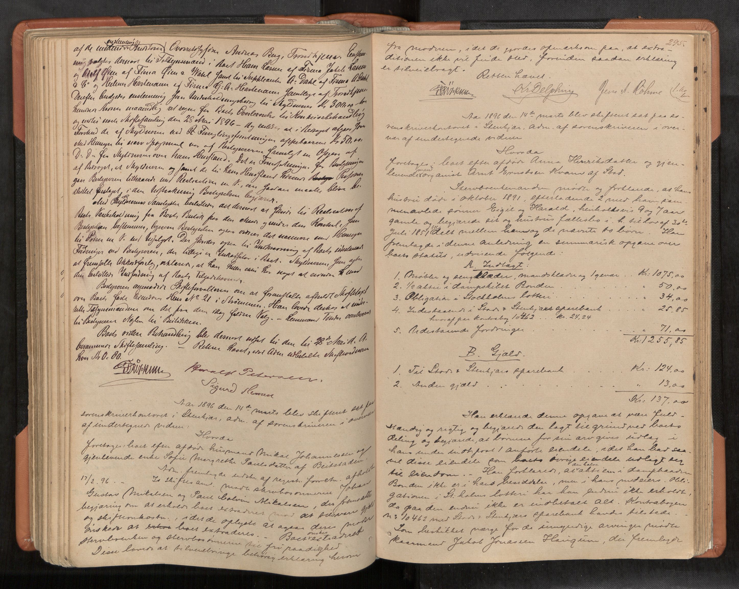 Inderøy sorenskriveri, AV/SAT-A-4147/1/3/3B/L0006: Skifteforhandlingsprotokoll, 1887-1898, p. 295
