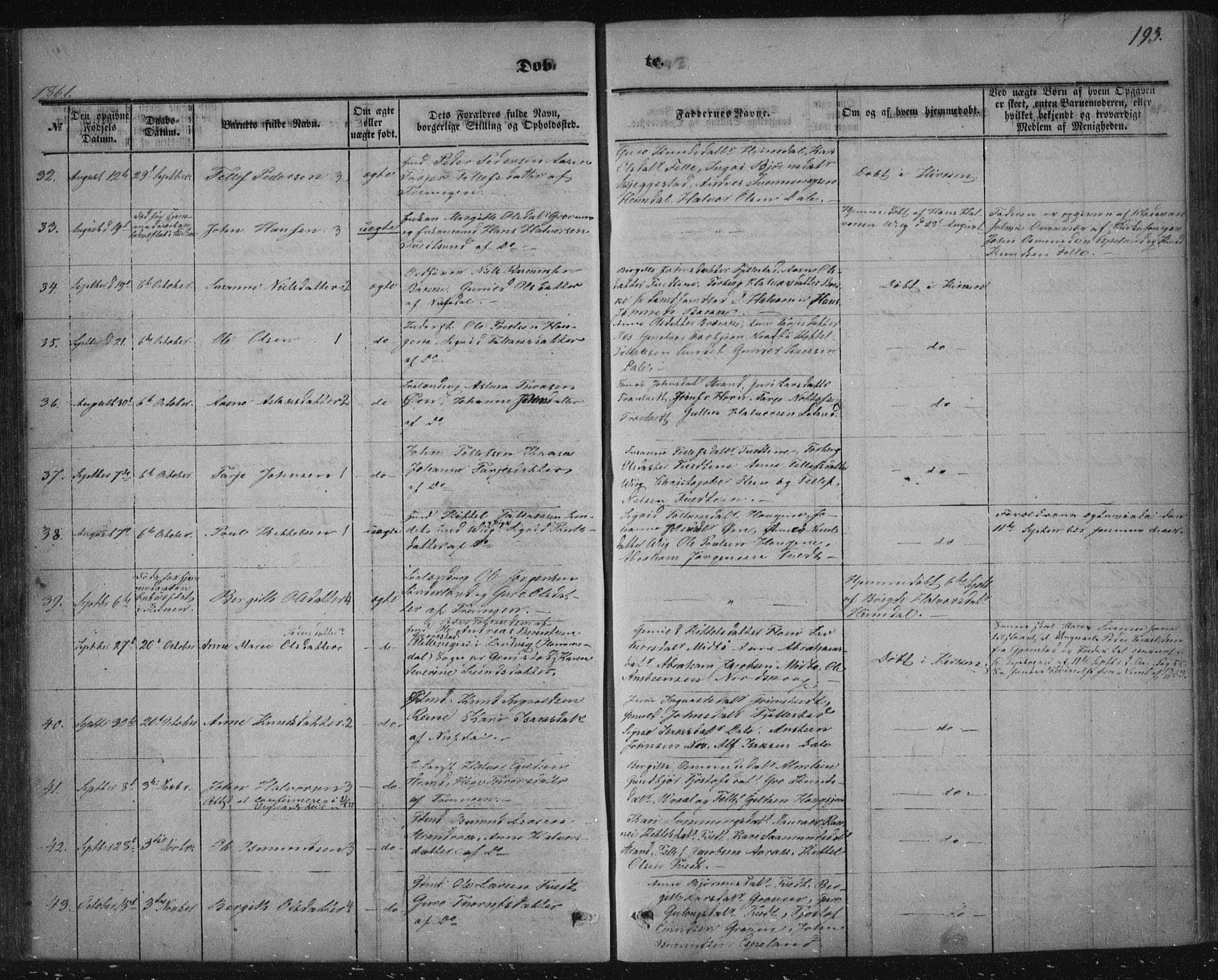 Nissedal kirkebøker, AV/SAKO-A-288/F/Fa/L0003: Parish register (official) no. I 3, 1846-1870, p. 192-193