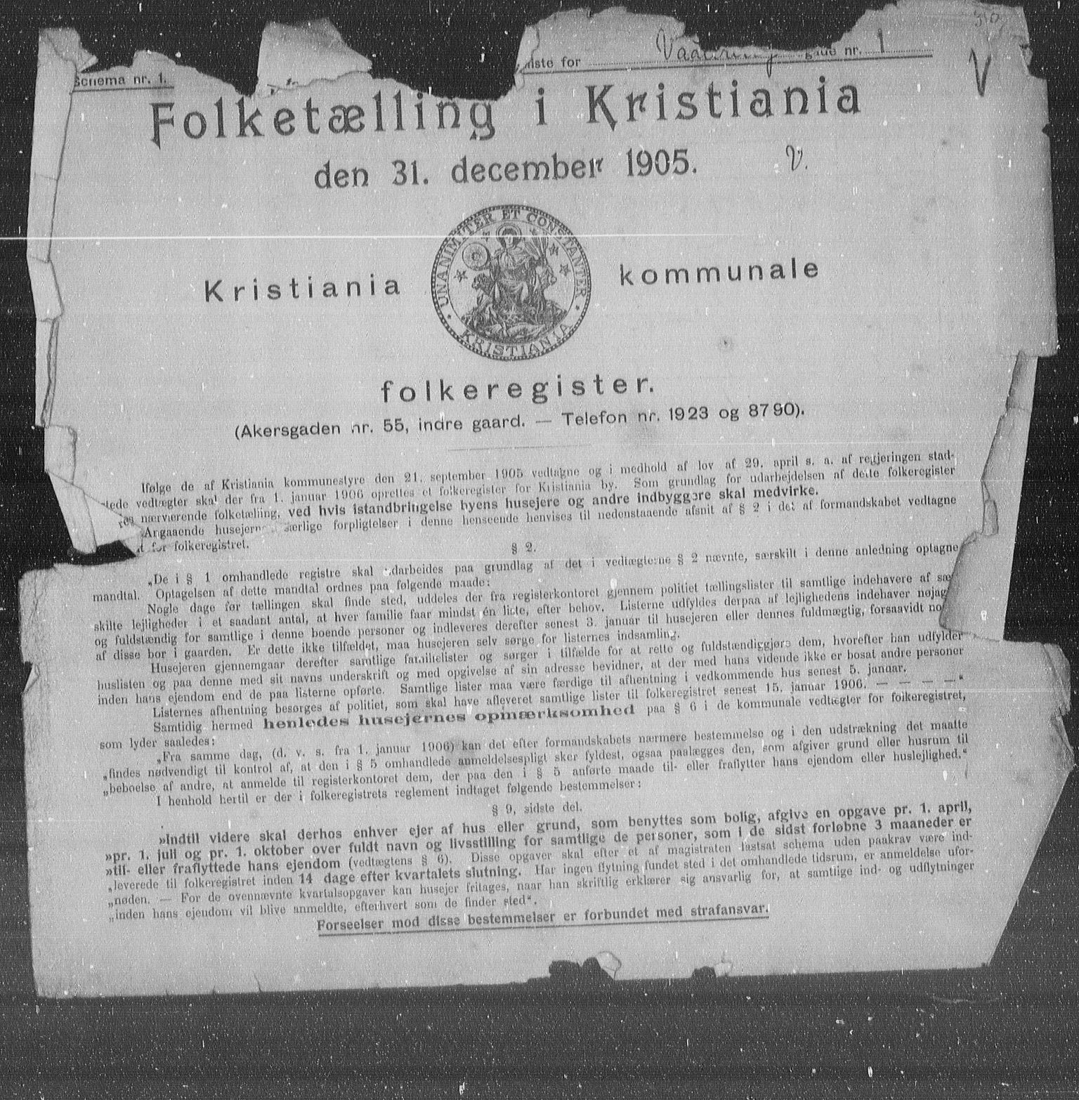 OBA, Municipal Census 1905 for Kristiania, 1905, p. 63783