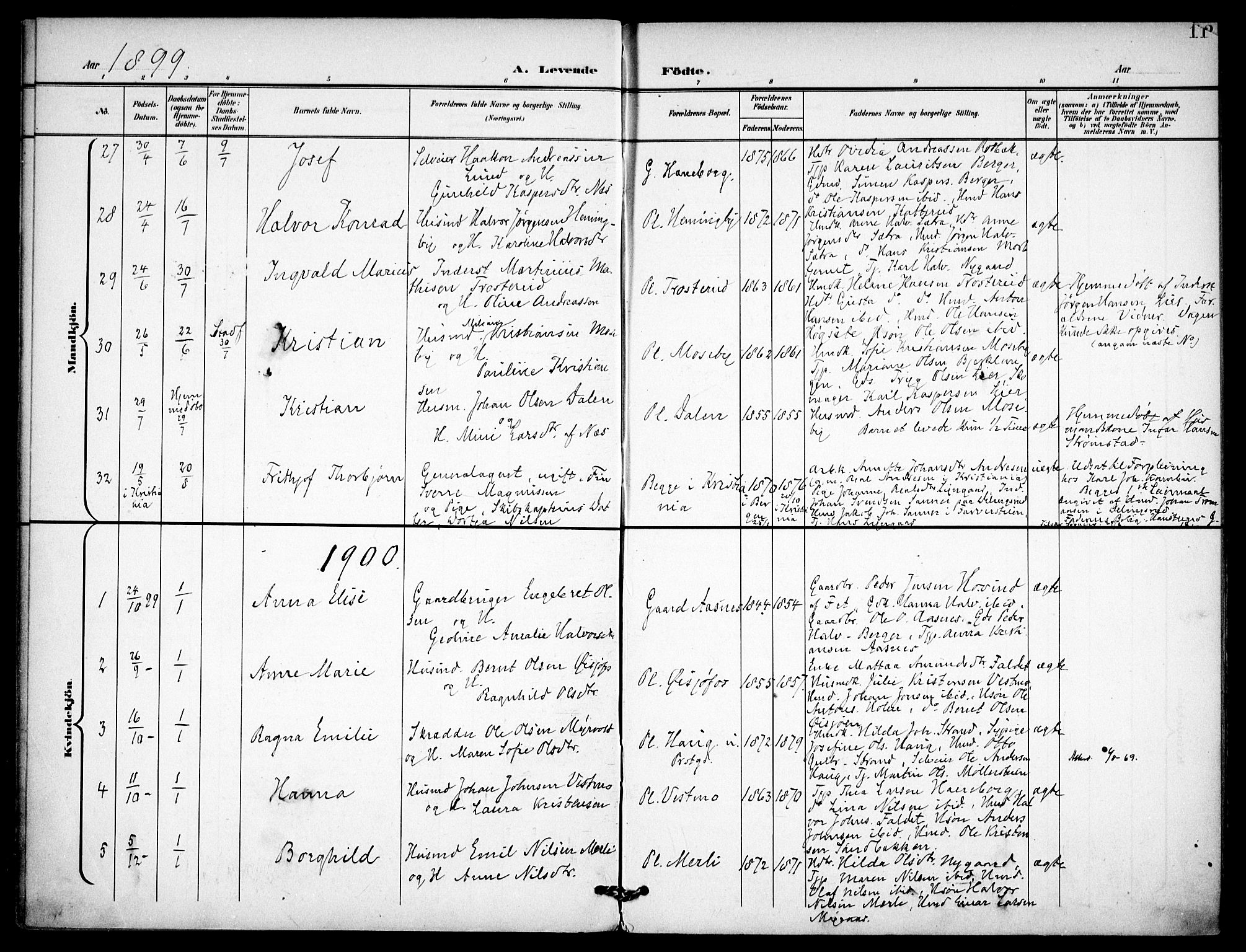 Aurskog prestekontor Kirkebøker, SAO/A-10304a/F/Fa/L0010: Parish register (official) no. I 10, 1898-1905, p. 11