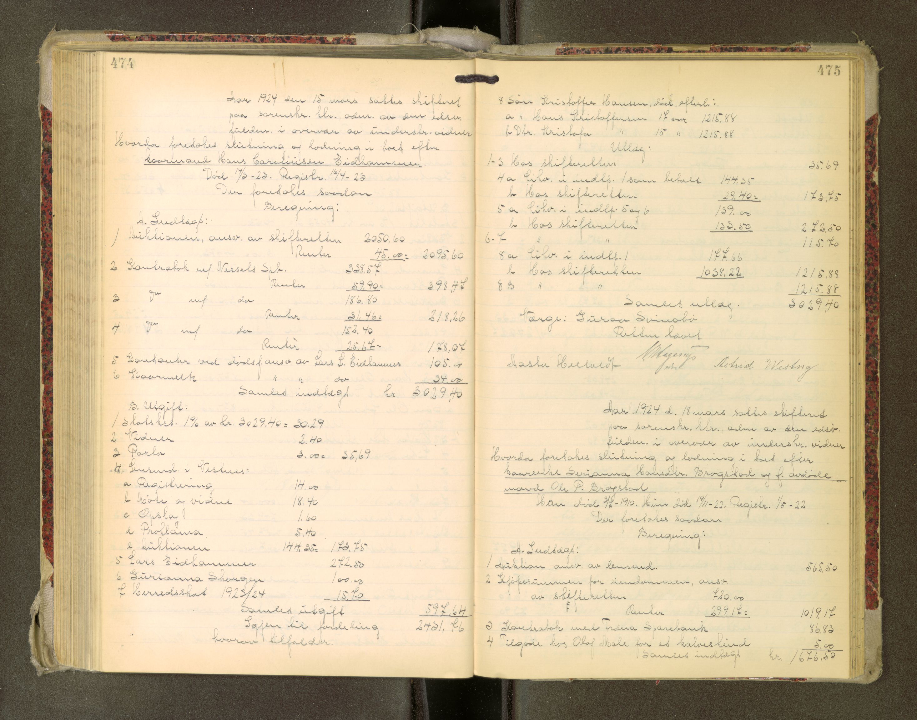Romsdal sorenskriveri, AV/SAT-A-4149/1/3/3A/L0022: Skifteutlodnings Protokoll, 1920-1924, p. 474-475