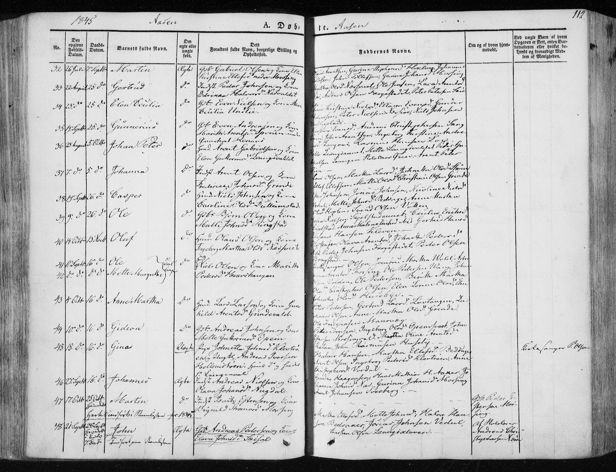 Ministerialprotokoller, klokkerbøker og fødselsregistre - Nord-Trøndelag, AV/SAT-A-1458/713/L0115: Parish register (official) no. 713A06, 1838-1851, p. 112