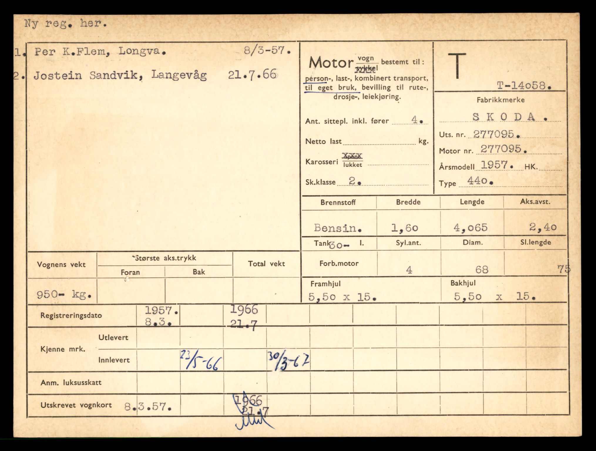 Møre og Romsdal vegkontor - Ålesund trafikkstasjon, AV/SAT-A-4099/F/Fe/L0042: Registreringskort for kjøretøy T 13906 - T 14079, 1927-1998, p. 2677