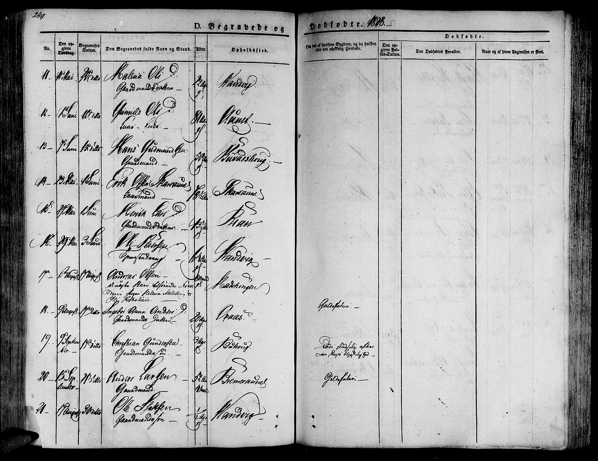 Ministerialprotokoller, klokkerbøker og fødselsregistre - Nord-Trøndelag, AV/SAT-A-1458/701/L0006: Parish register (official) no. 701A06, 1825-1841, p. 249