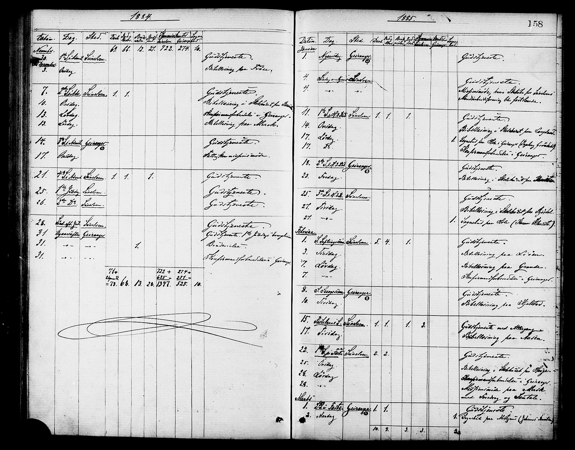 Ministerialprotokoller, klokkerbøker og fødselsregistre - Møre og Romsdal, SAT/A-1454/517/L0227: Parish register (official) no. 517A07, 1870-1886, p. 158