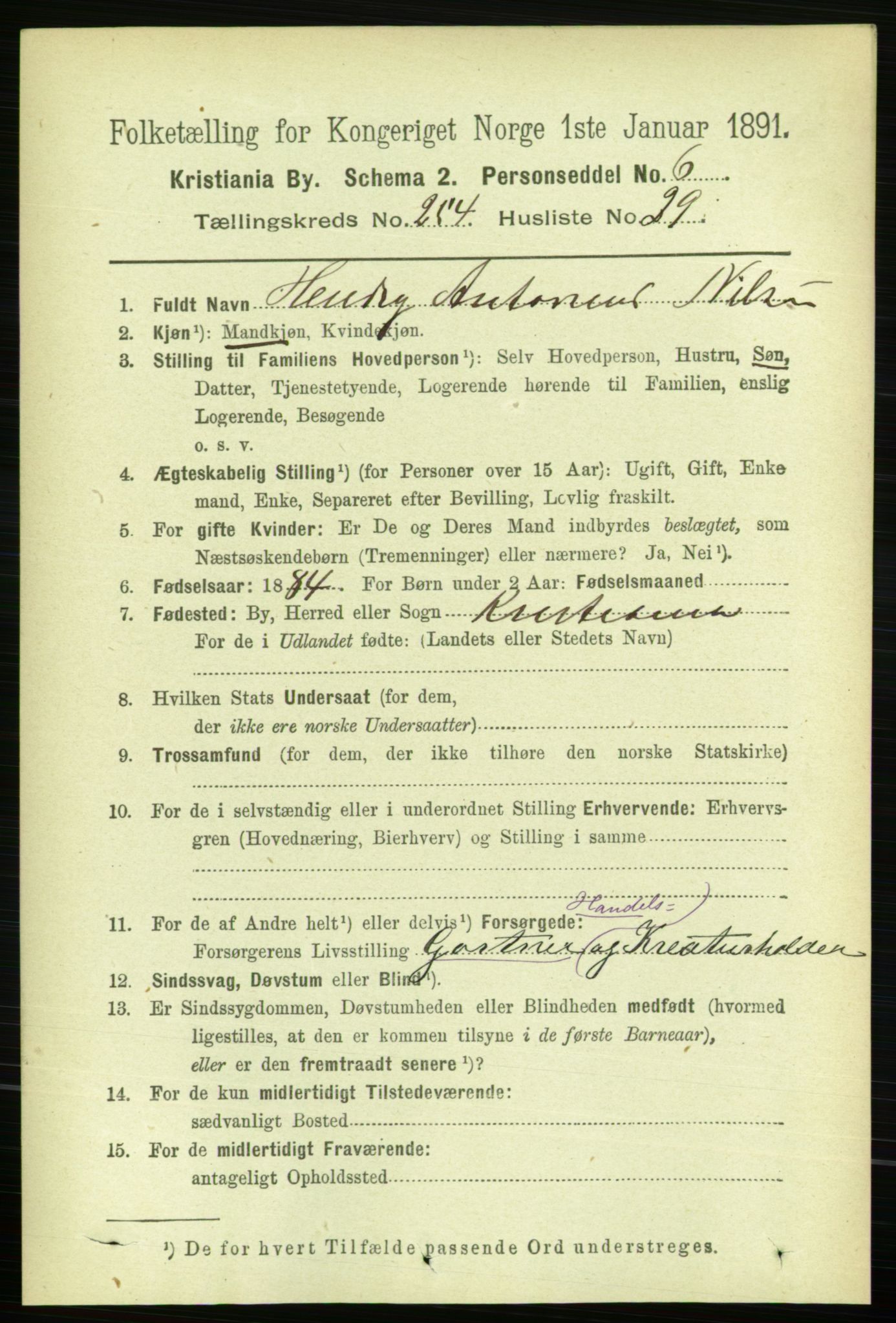 RA, 1891 census for 0301 Kristiania, 1891, p. 154829