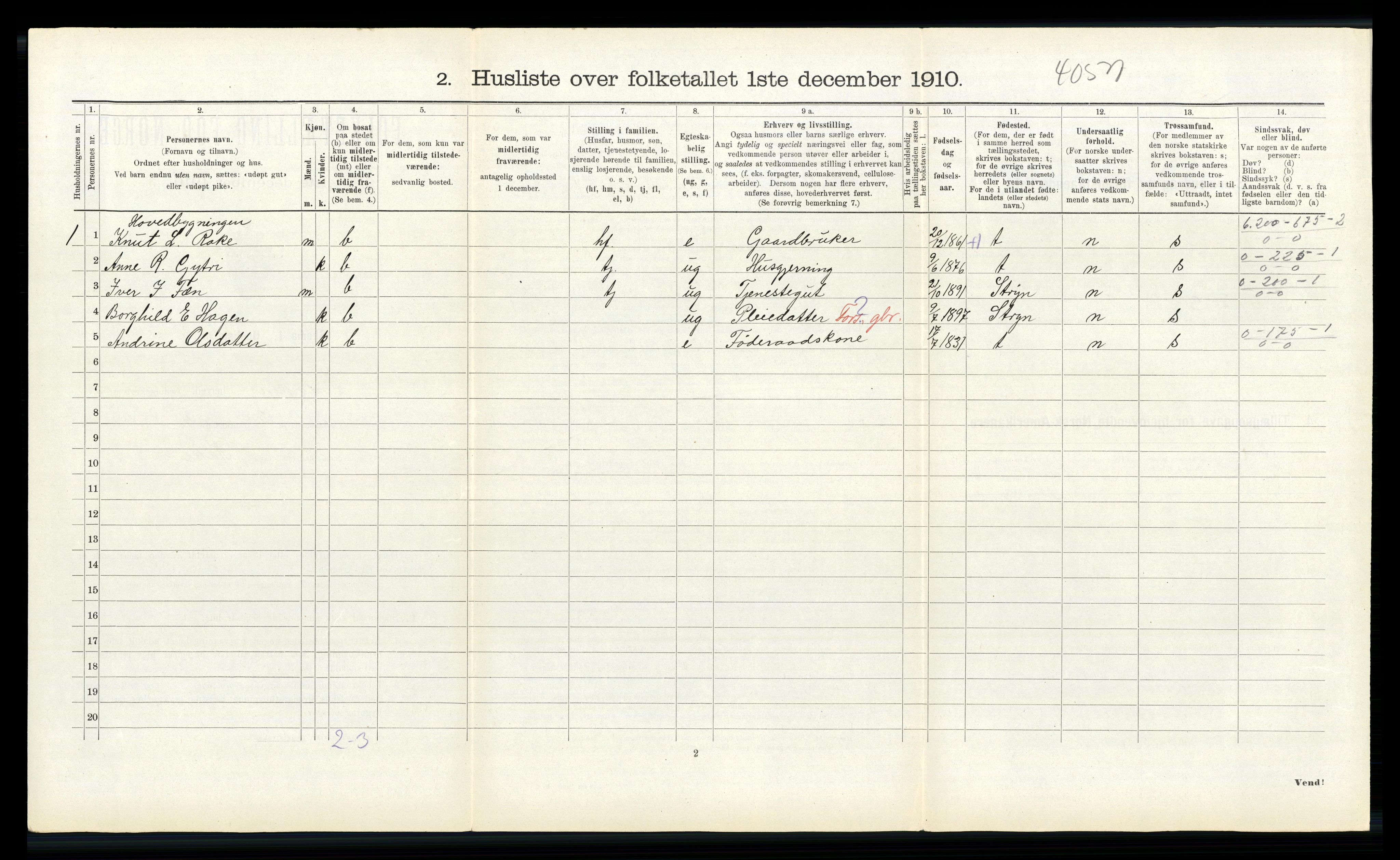 RA, 1910 census for Innvik, 1910, p. 349