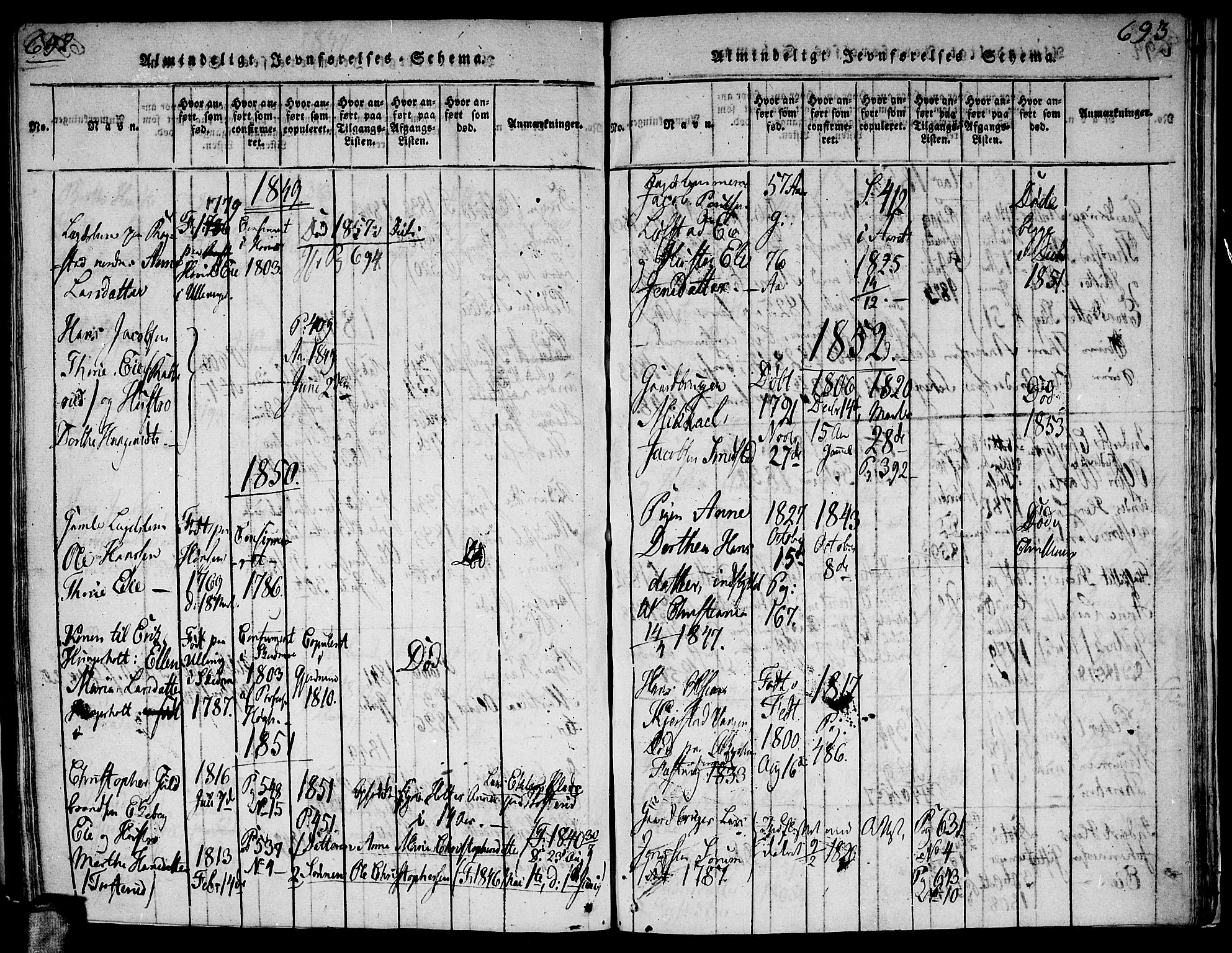 Gjerdrum prestekontor Kirkebøker, AV/SAO-A-10412b/G/Ga/L0001: Parish register (copy) no. I 1, 1816-1837, p. 692-693