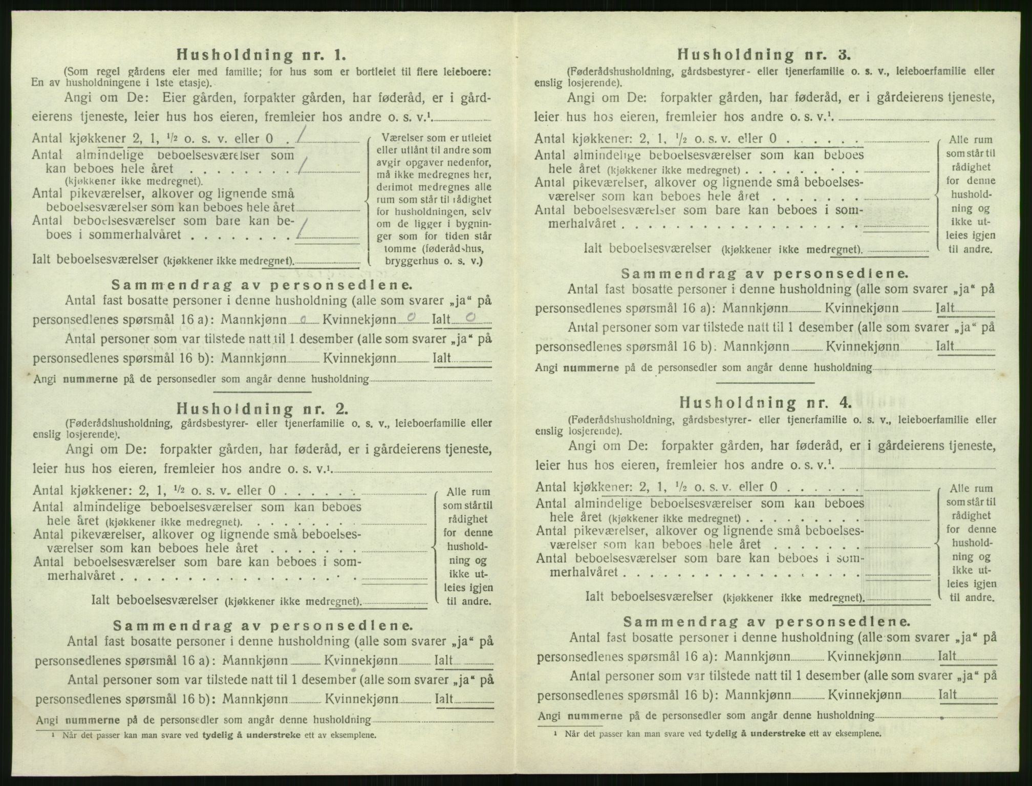 SAK, 1920 census for Øyestad, 1920, p. 1211