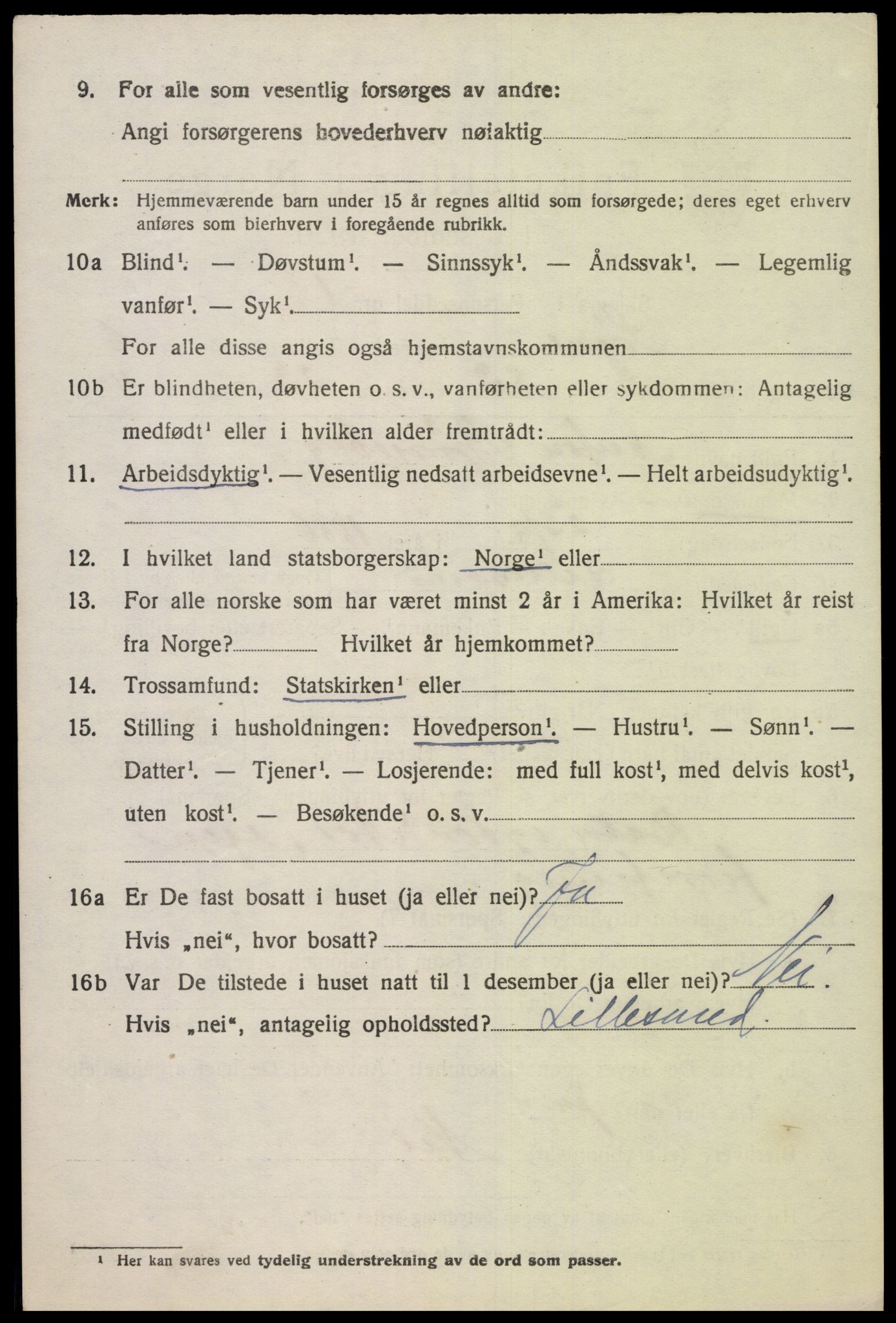 SAK, 1920 census for Søgne, 1920, p. 3500