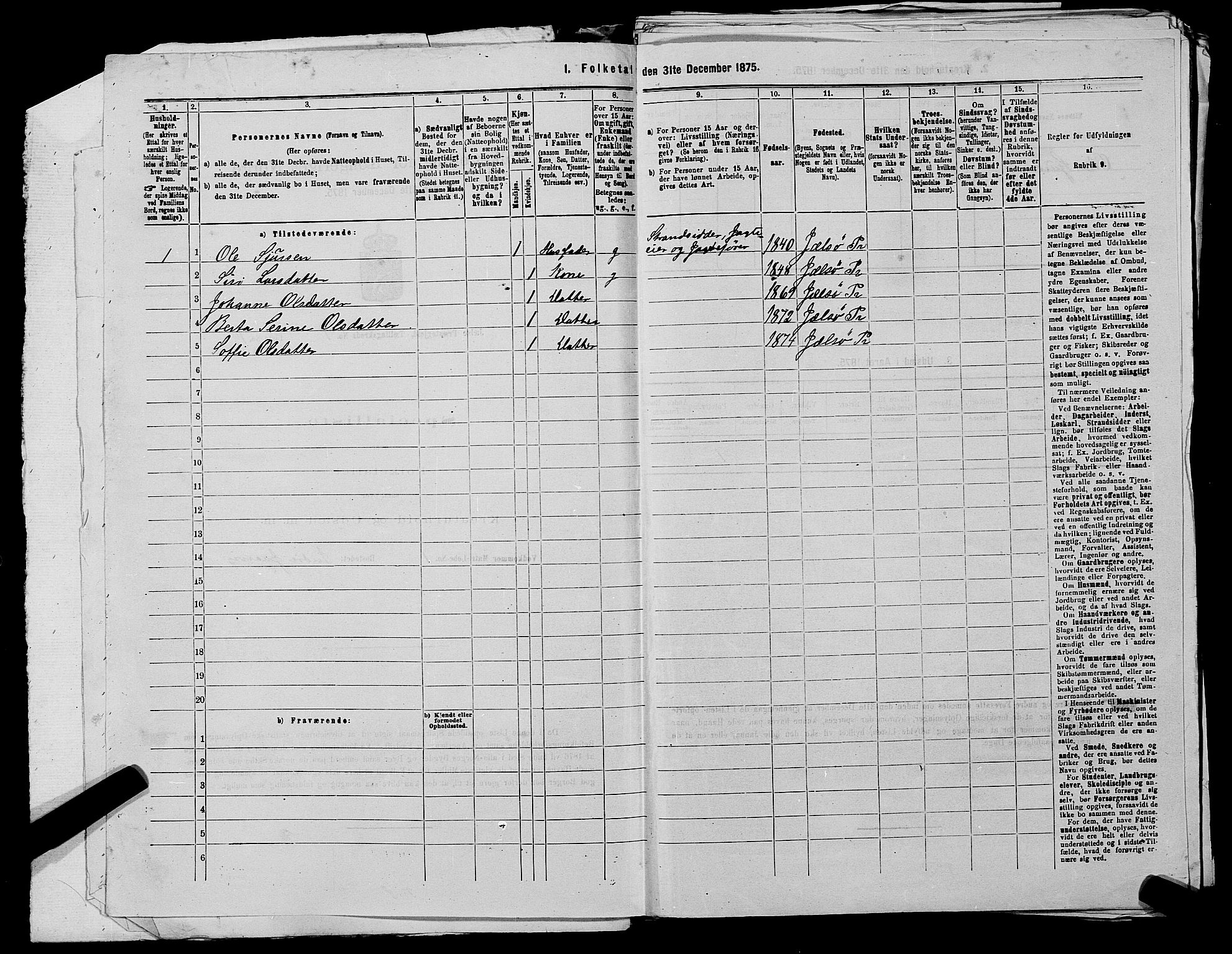 SAST, 1875 census for 1138P Jelsa, 1875, p. 42