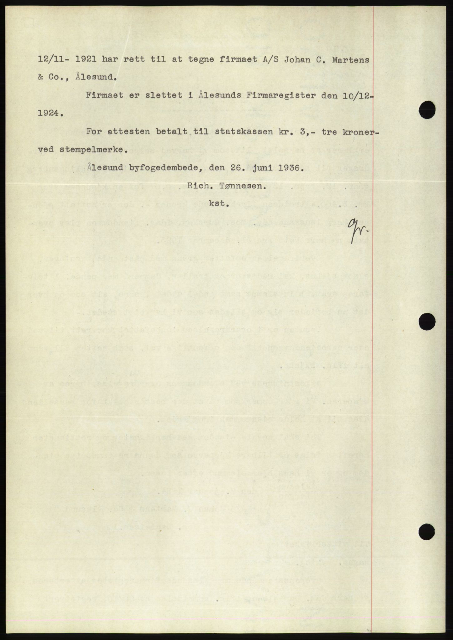 Søre Sunnmøre sorenskriveri, AV/SAT-A-4122/1/2/2C/L0061: Mortgage book no. 55, 1936-1936, Diary no: : 971/1936