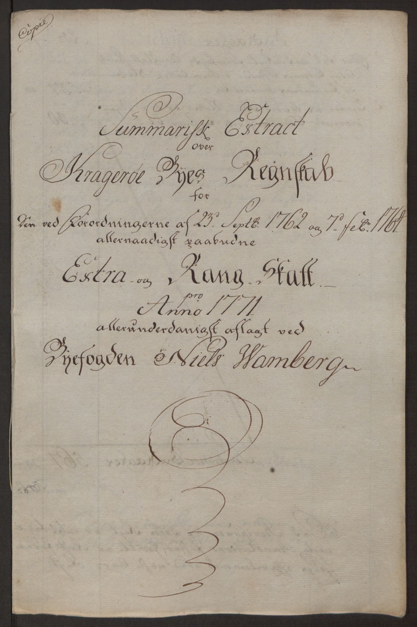 Rentekammeret inntil 1814, Reviderte regnskaper, Byregnskaper, AV/RA-EA-4066/R/Rk/L0218/0003: [K2] Kontribusjonsregnskap / Ekstra- og rangskatt, 1768-1772, p. 63