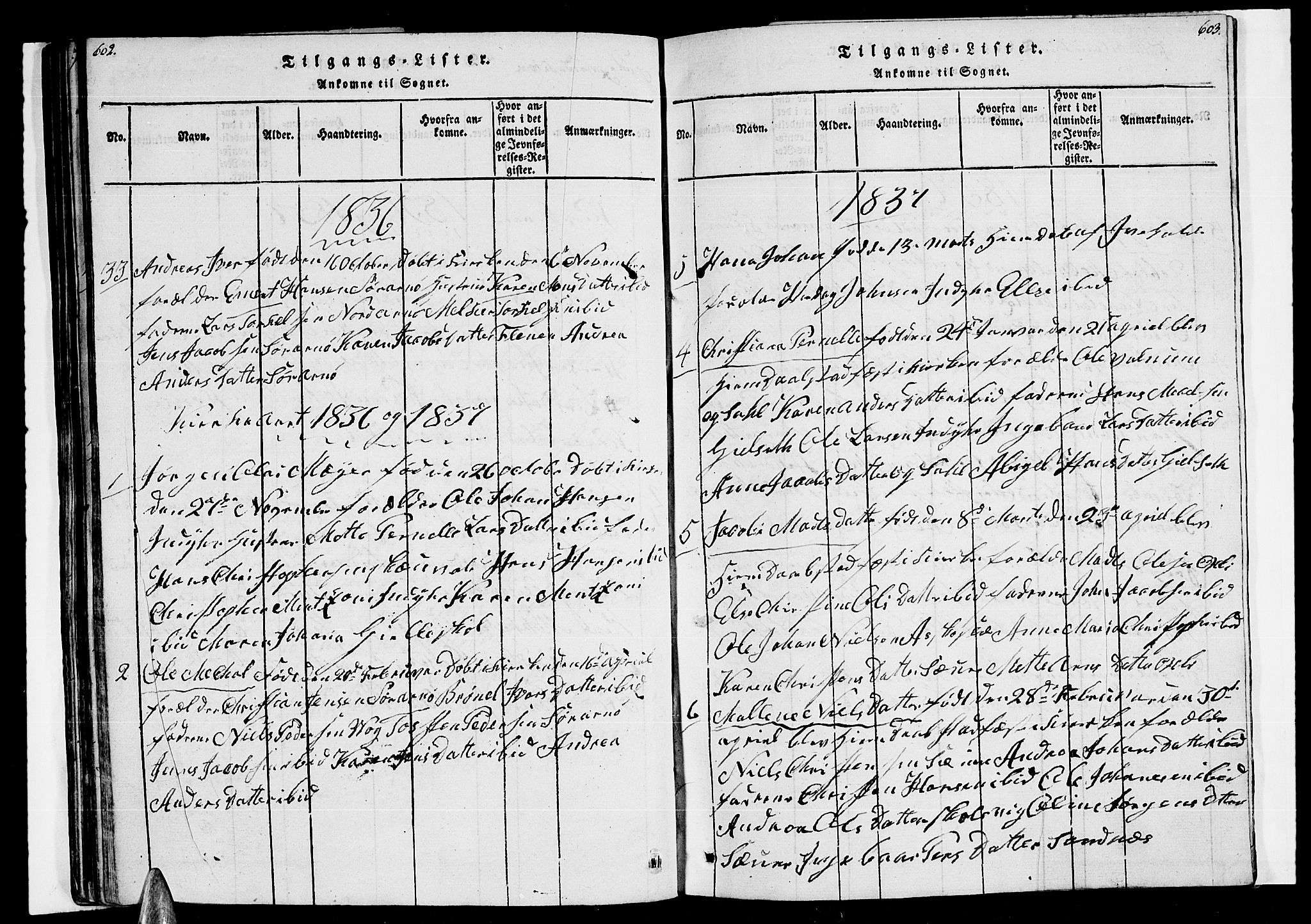 Ministerialprotokoller, klokkerbøker og fødselsregistre - Nordland, AV/SAT-A-1459/805/L0105: Parish register (copy) no. 805C01, 1820-1839, p. 602-603