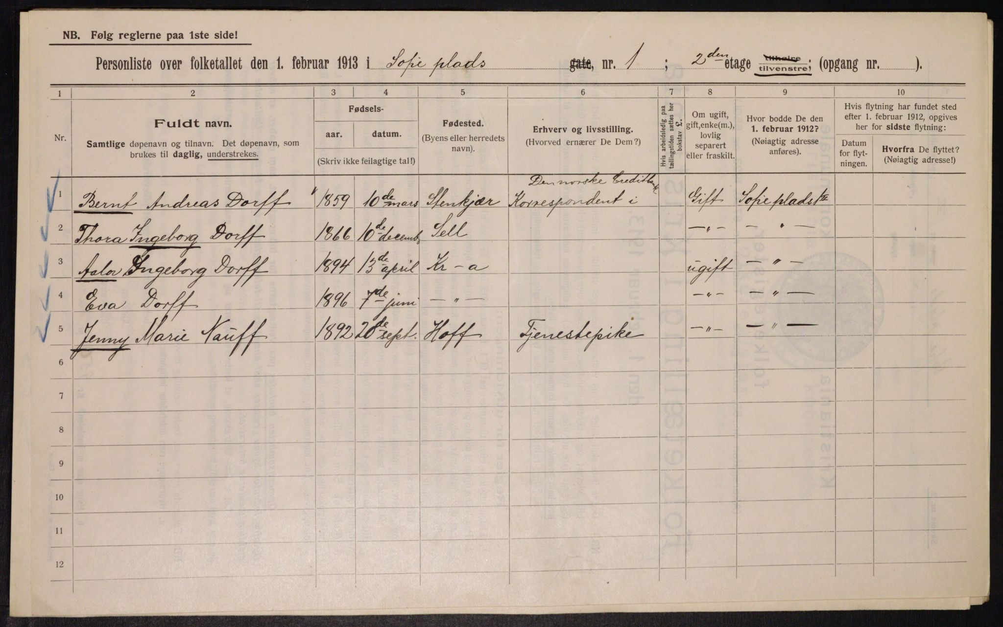 OBA, Municipal Census 1913 for Kristiania, 1913, p. 99373