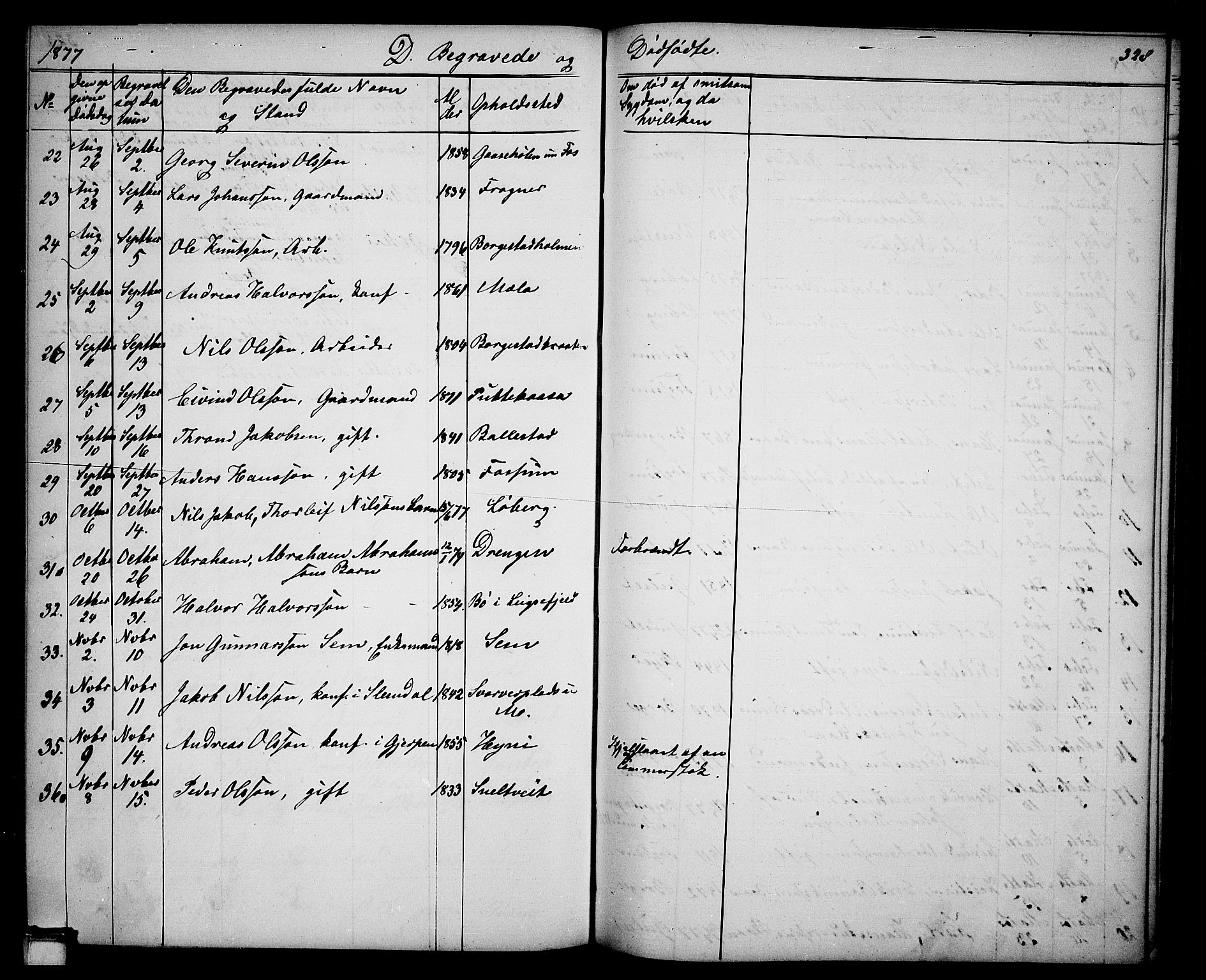 Gjerpen kirkebøker, SAKO/A-265/G/Ga/L0001: Parish register (copy) no. I 1, 1864-1882, p. 328