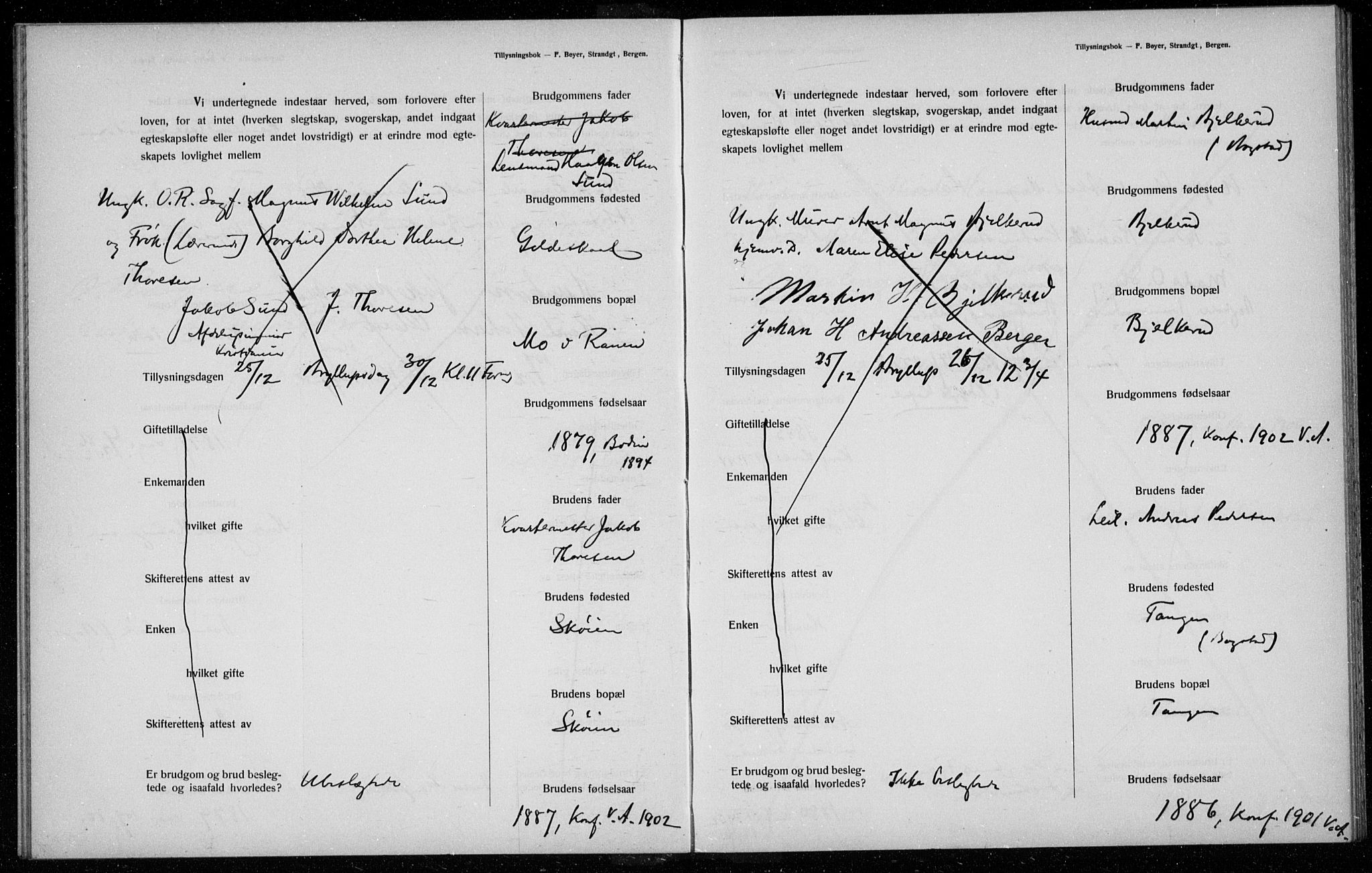 Ullern prestekontor Kirkebøker, AV/SAO-A-10740/H/L0001: Banns register no. 1, 1911-1916