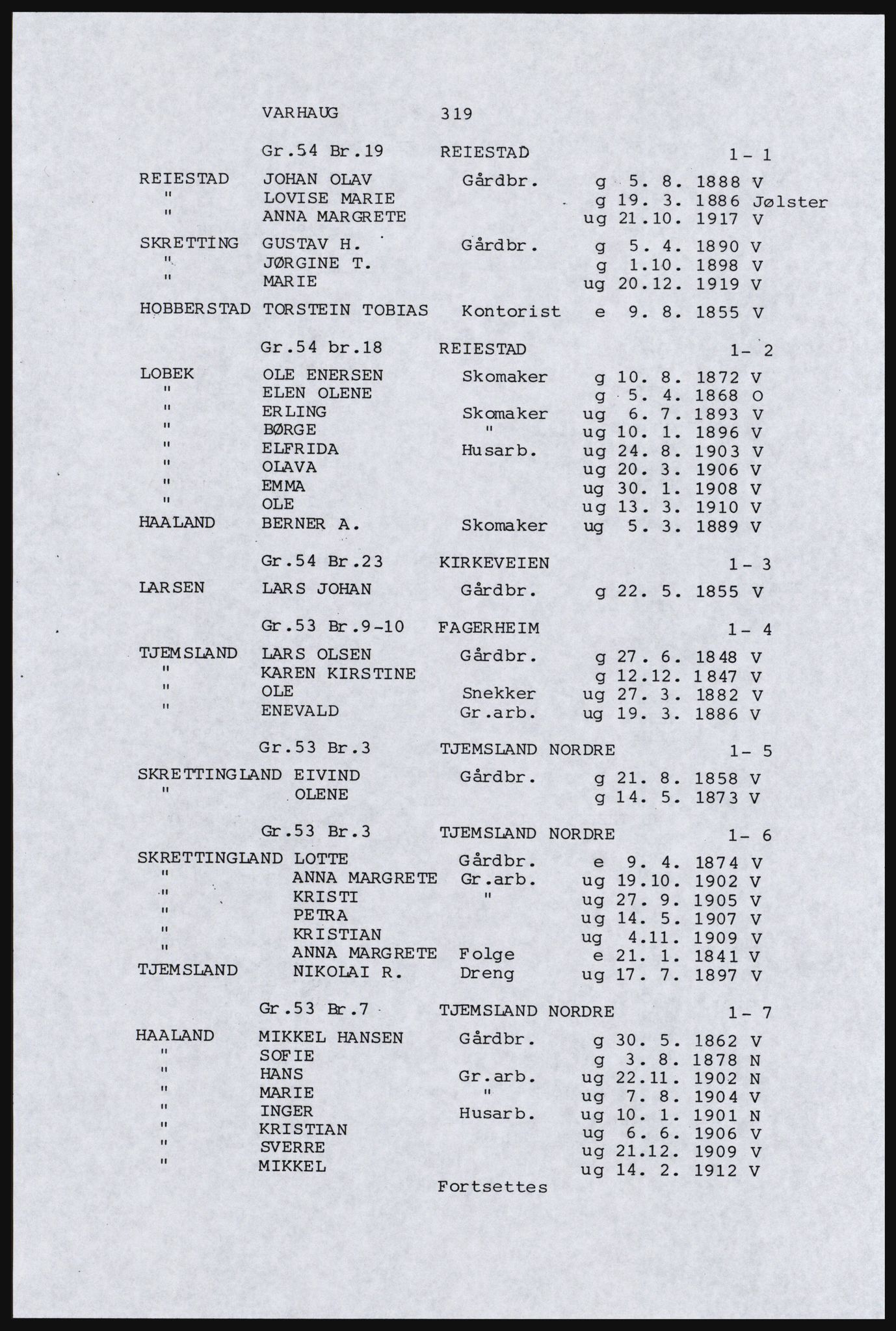 SAST, Copy of 1920 census for parts of Jæren, 1920, p. 333