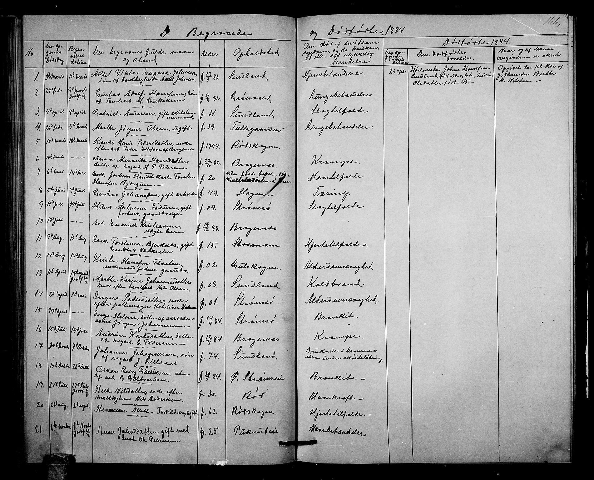 Strømsgodset kirkebøker, SAKO/A-324/G/Ga/L0001: Parish register (copy) no. 1, 1860-1884, p. 166