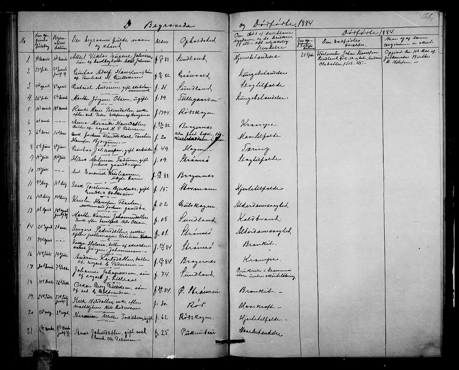 Strømsgodset kirkebøker, AV/SAKO-A-324/G/Ga/L0001: Parish register (copy) no. 1, 1860-1884, p. 166