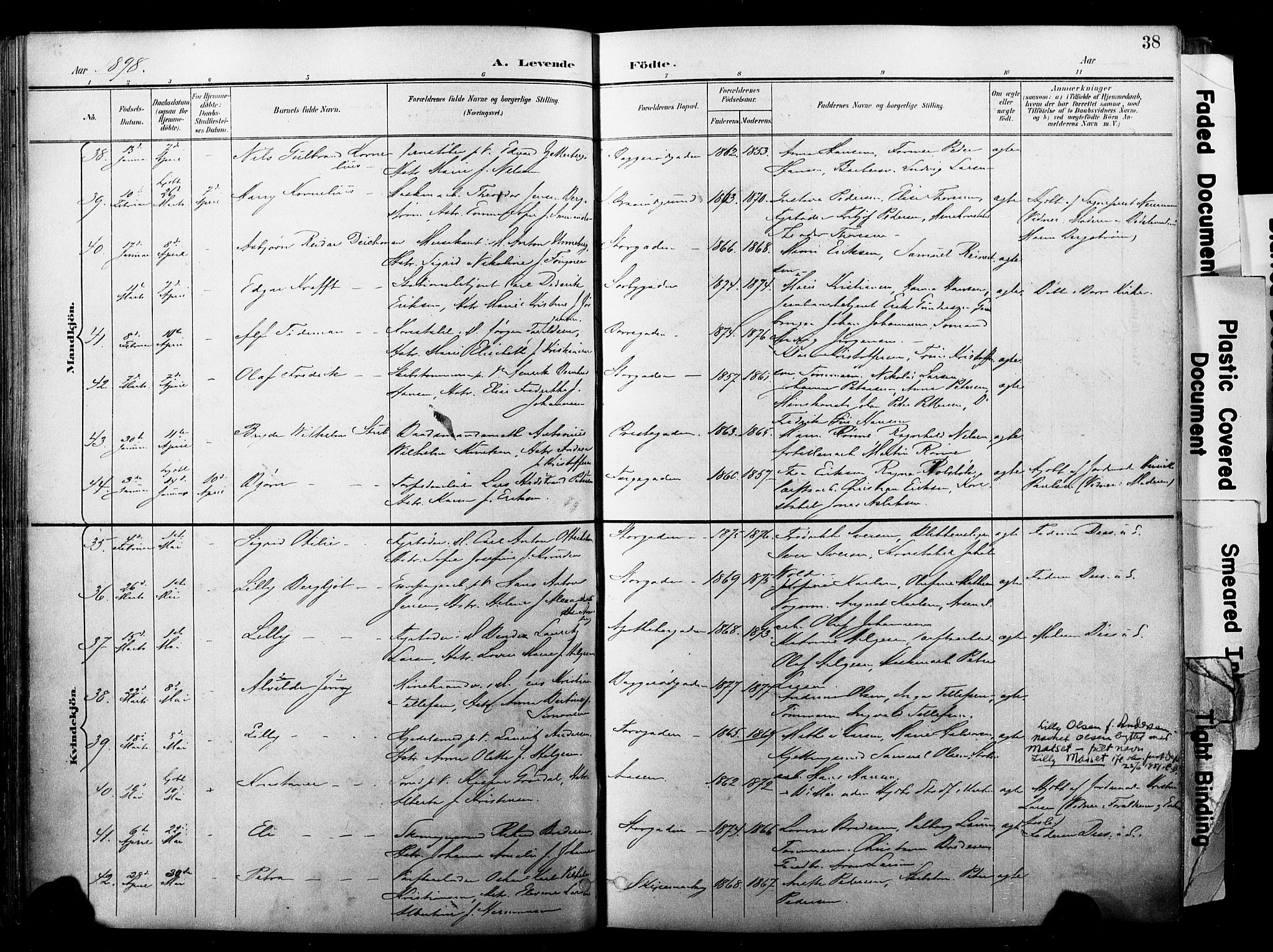 Horten kirkebøker, AV/SAKO-A-348/F/Fa/L0005: Parish register (official) no. 5, 1896-1904, p. 38