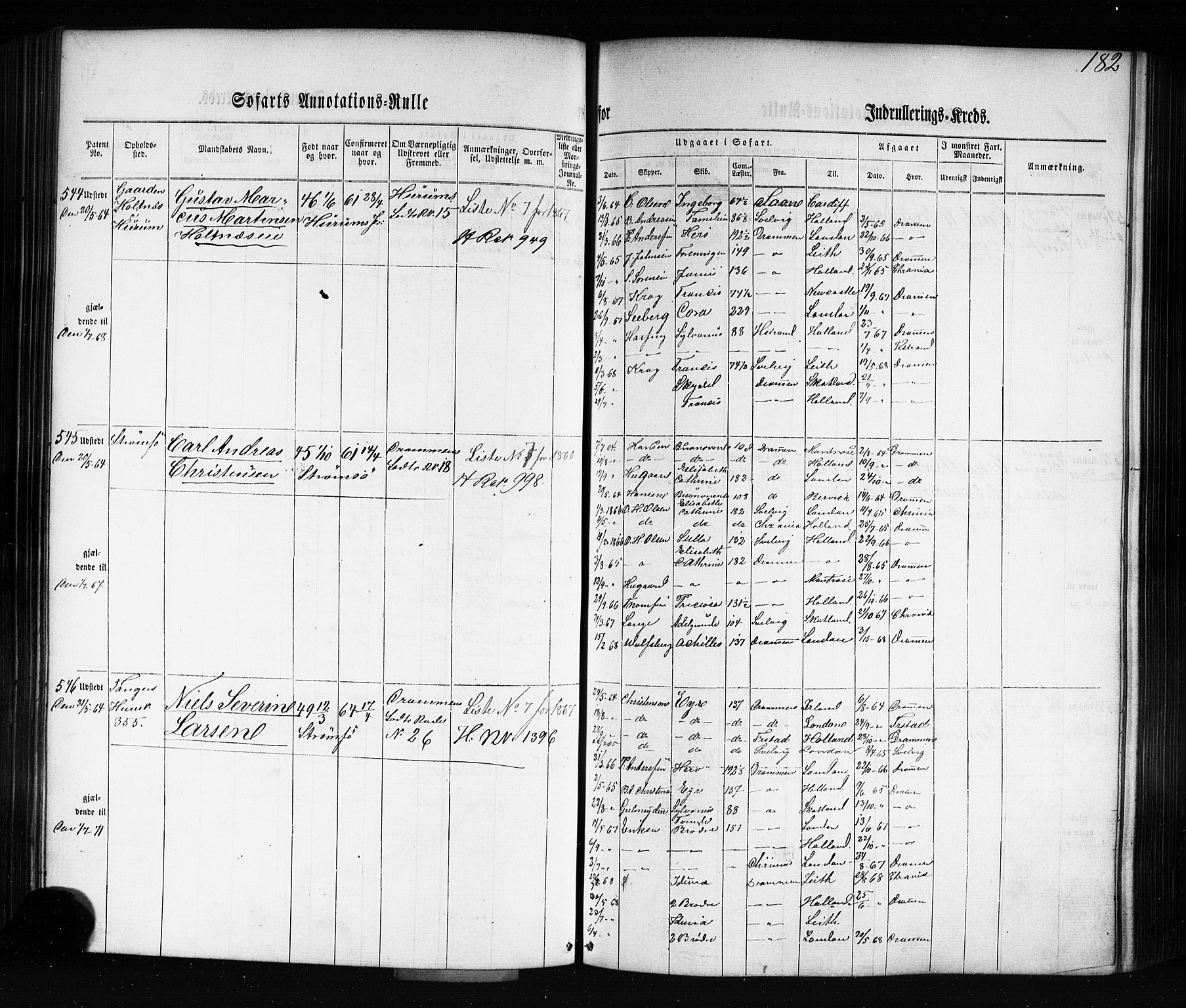 Drammen innrulleringsdistrikt, AV/SAKO-A-781/F/Fb/L0002: Annotasjonsrulle, 1860-1868, p. 194