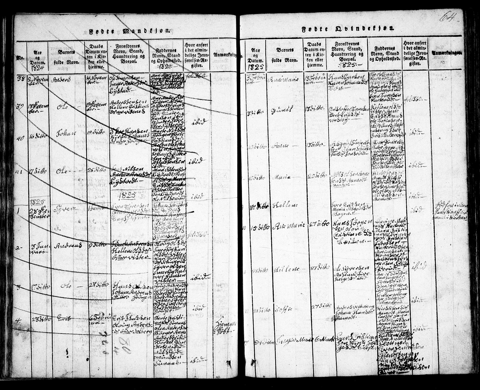 Skiptvet prestekontor Kirkebøker, AV/SAO-A-20009/G/Ga/L0001: Parish register (copy) no. 1, 1815-1838, p. 64