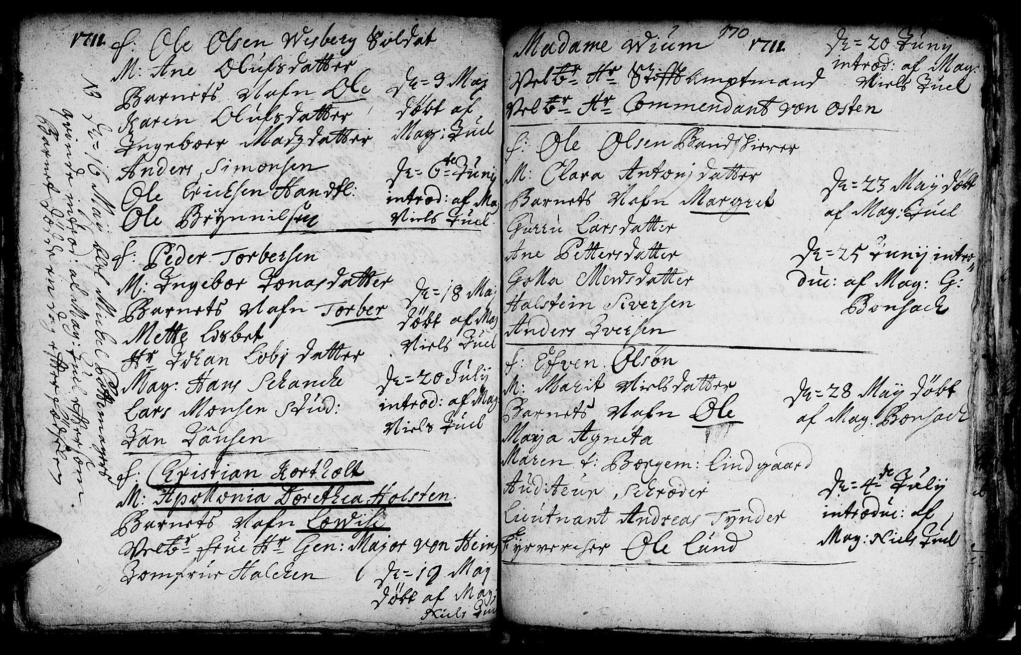 Ministerialprotokoller, klokkerbøker og fødselsregistre - Sør-Trøndelag, SAT/A-1456/601/L0034: Parish register (official) no. 601A02, 1702-1714, p. 170
