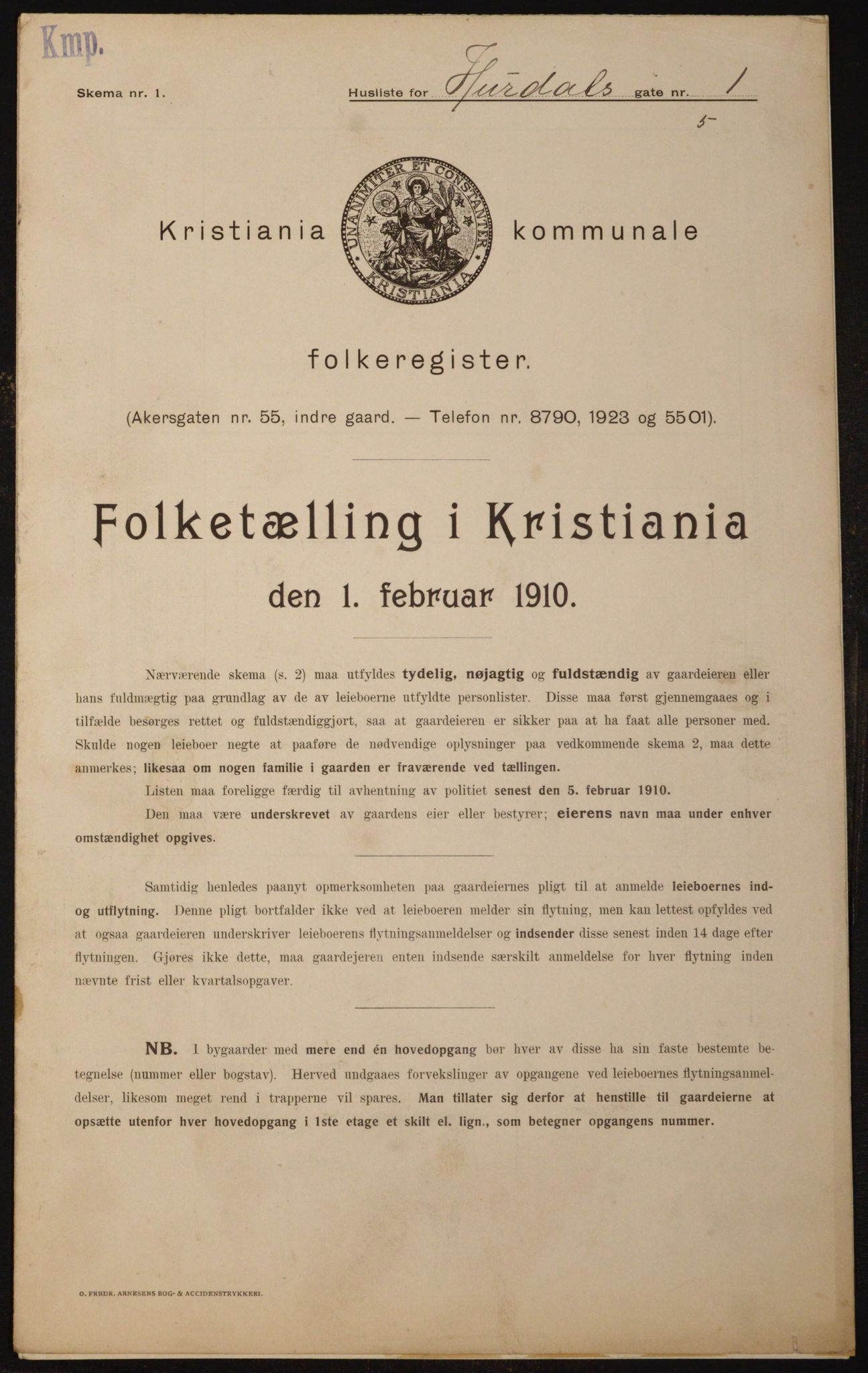 OBA, Municipal Census 1910 for Kristiania, 1910, p. 41381