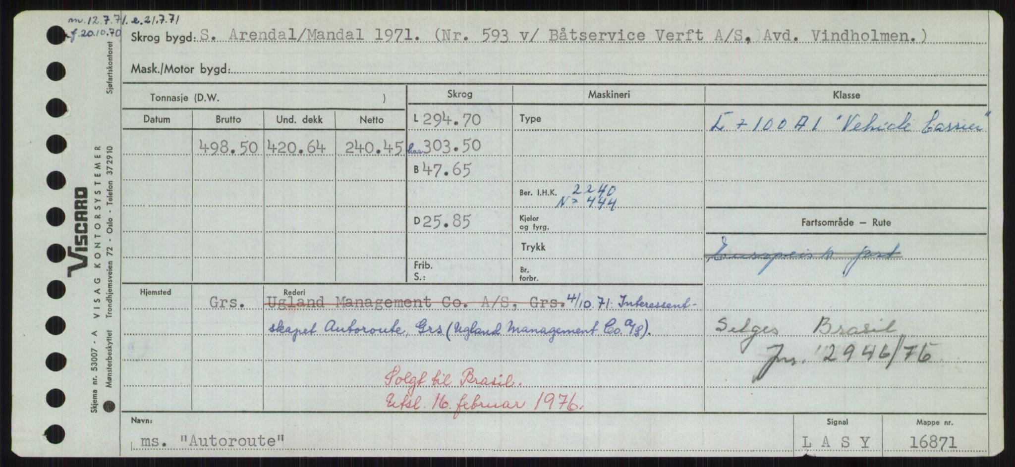 Sjøfartsdirektoratet med forløpere, Skipsmålingen, RA/S-1627/H/Hd/L0002: Fartøy, Apa-Axe, p. 509