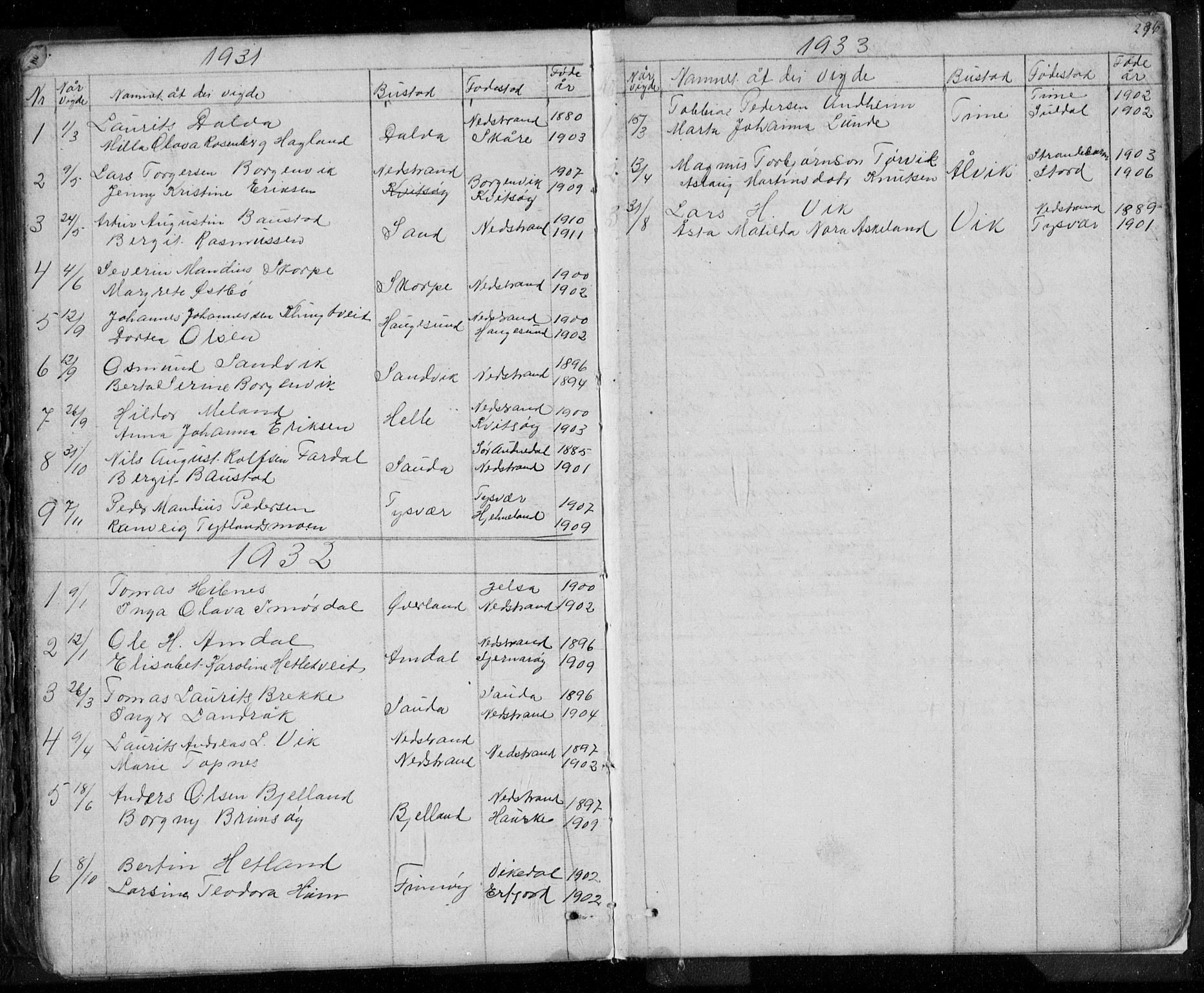Nedstrand sokneprestkontor, SAST/A-101841/01/V: Parish register (copy) no. B 3, 1848-1933, p. 295