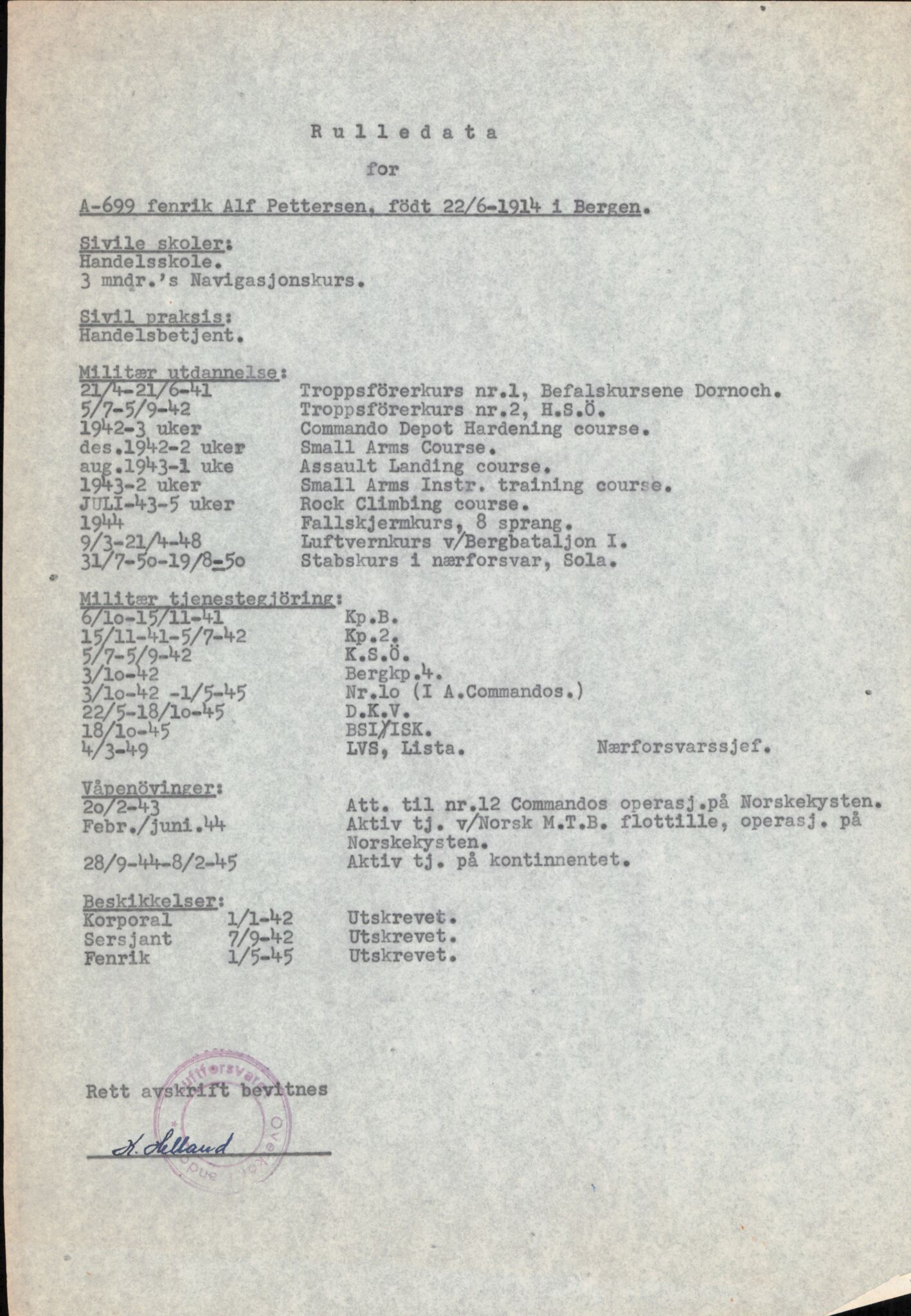 Forsvaret, Forsvarets overkommando/Luftforsvarsstaben, RA/RAFA-4079/P/Pa/L0037: Personellpapirer, 1914, p. 504